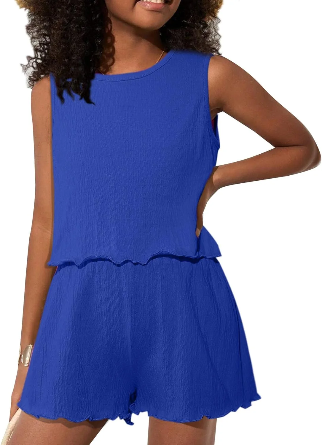 ست لباس دخترانه اکولالا، تاپ بدون آستین و شلوار کارگو