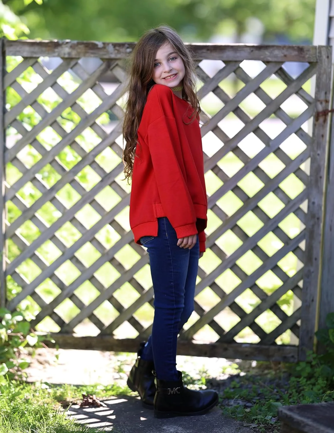 آرشینر بلوز دخترانه یقه گرد آستین بلند، پلیور، تاپ های سرشانه افتاده با چاک کناری مناسب 5 تا 14 سال آرشینر بلوز دخترانه یقه گرد آستین بلند، پلیور، تاپ های سرشانه افتاده با چاک کناری مناسب 5 تا 14 سال