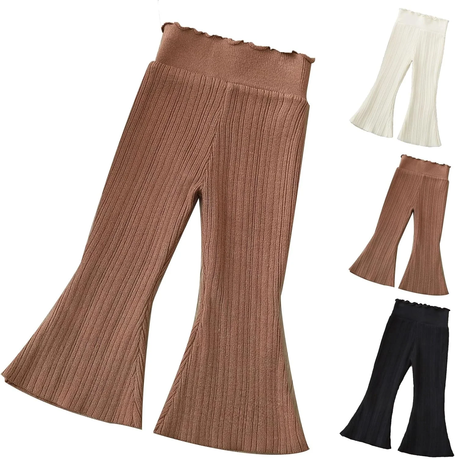 شلوار دمپا گشاد نوزادی، شلوار بچه گانه دمپا گشاد، لباس پاییزی دخترانه کمر بلند نرم و کشسان