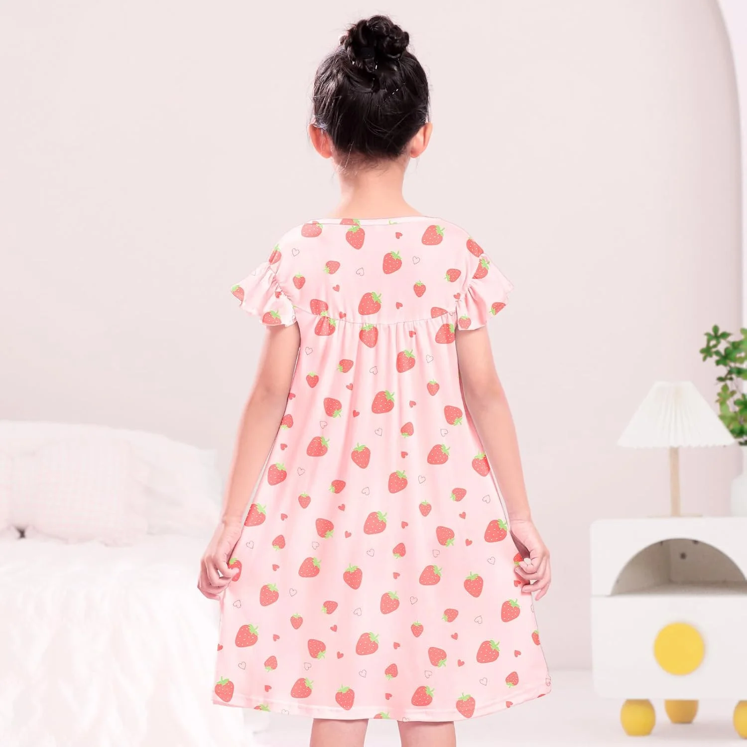 لباس خواب ست عروسکی و دخترانه ICOSY، لباس خواب دخترانه برای کودکان و عروسک 18 اینچی، صورتی، 9-10 سال