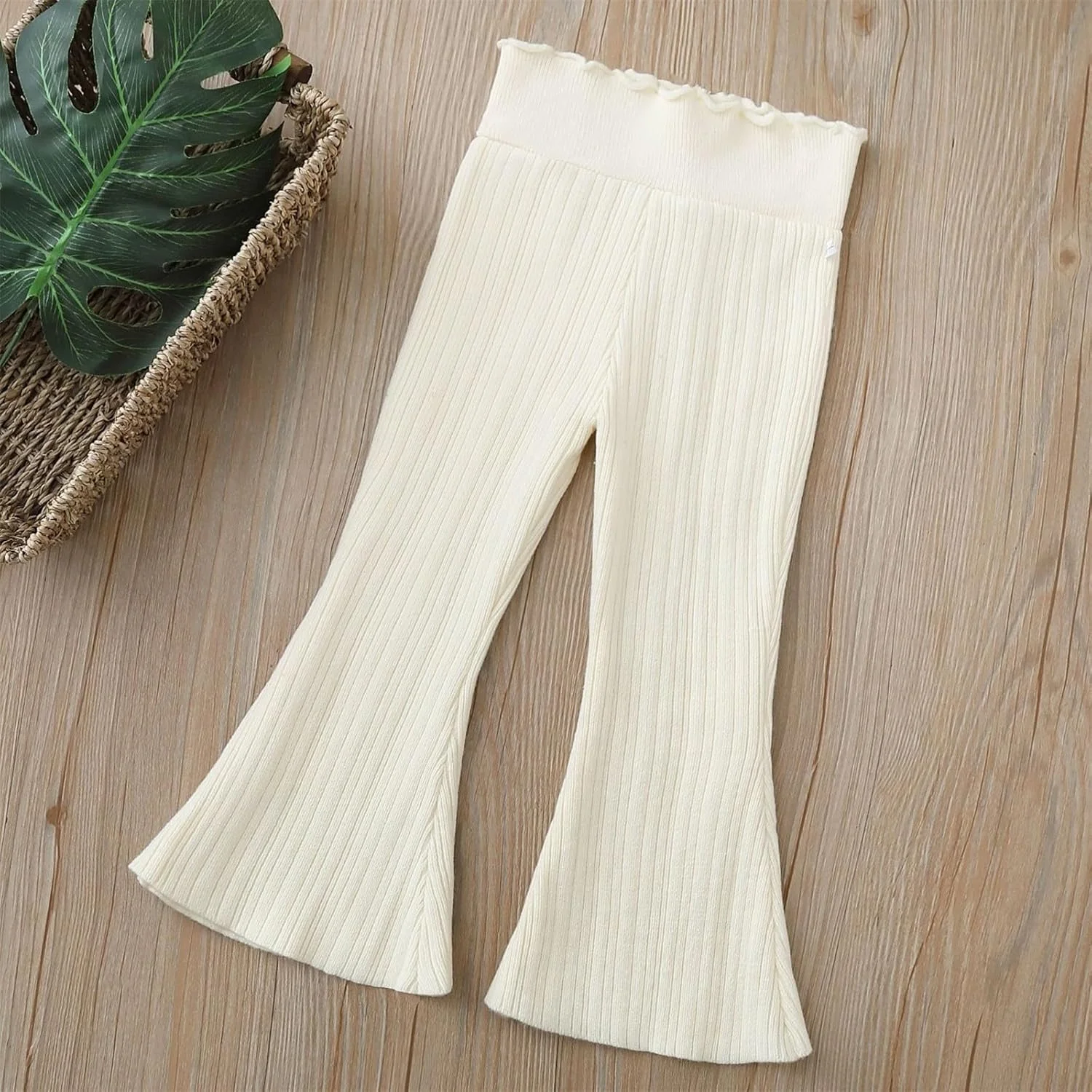 شلوار دمپا گشاد نوزادی، شلوار بچه گانه دمپا گشاد، لباس پاییزی دخترانه کمر بلند نرم و کشسان