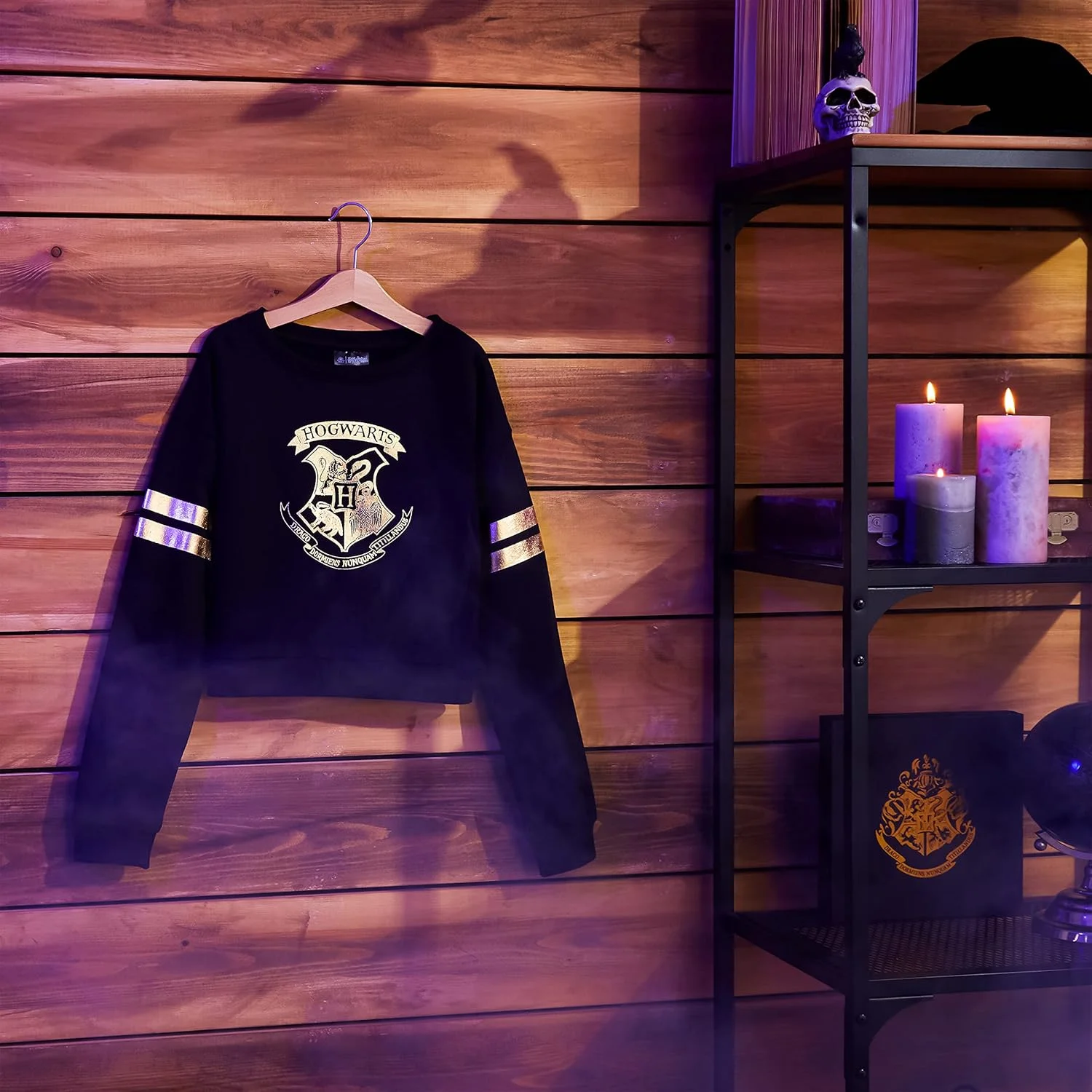 هودی دخترانه نرم هاگوارتز مشکی/طلایی/قرمز زیپ دار، مناسب دختران 5 تا 14 سال، هدیه برای دختران