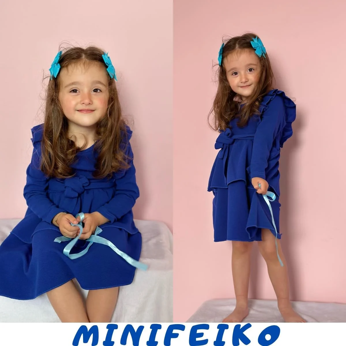 پیراهن آستین بلند دخترانه کودک MINIFEIKO