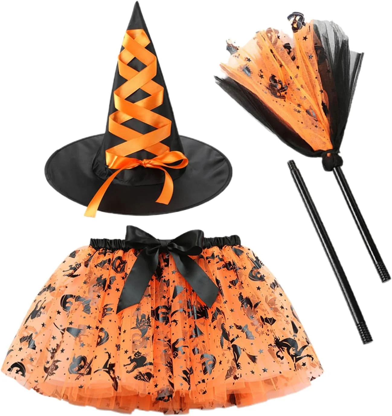 دامن توتو هالووین - دامن جادوگری برای لباس پوشیدن دخترانه | لباس مهمانی قابل تنظیم برای رقص کارناوال تولد کودک دامن توتو هالووین - دامن جادوگری برای لباس پوشیدن دخترانه | لباس مهمانی قابل تنظیم برای رقص کارناوال تولد کودک