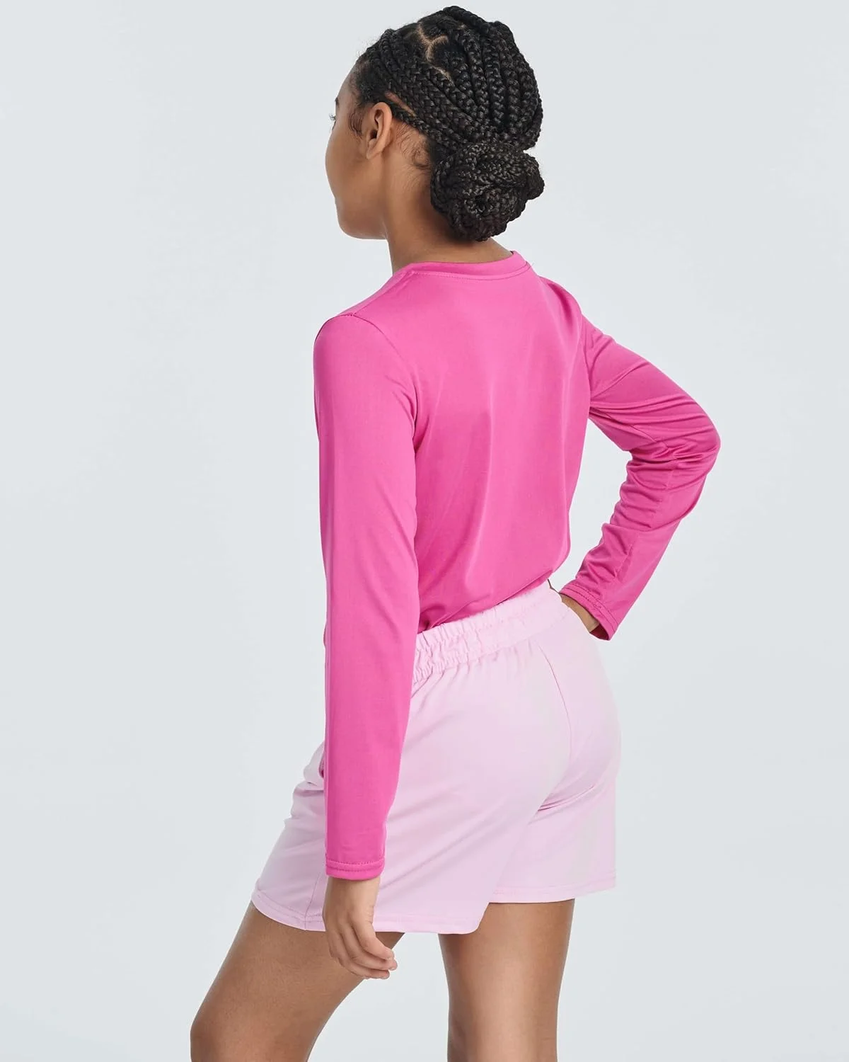 بسته چهارتایی تیشرت آستین بلند دخترانه با فناوری درای-فیت - فوق العاده نرم