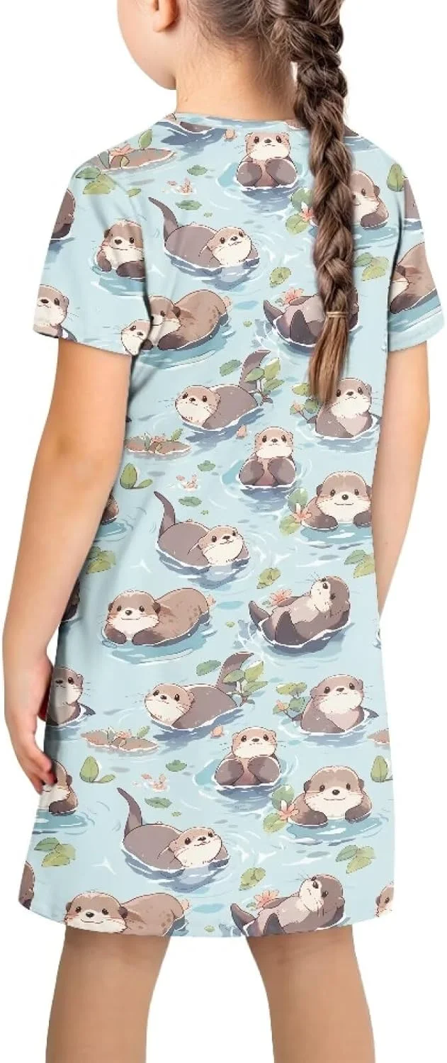 لباس آستین کوتاه تابستانی دخترانه Yruonazao با جیب