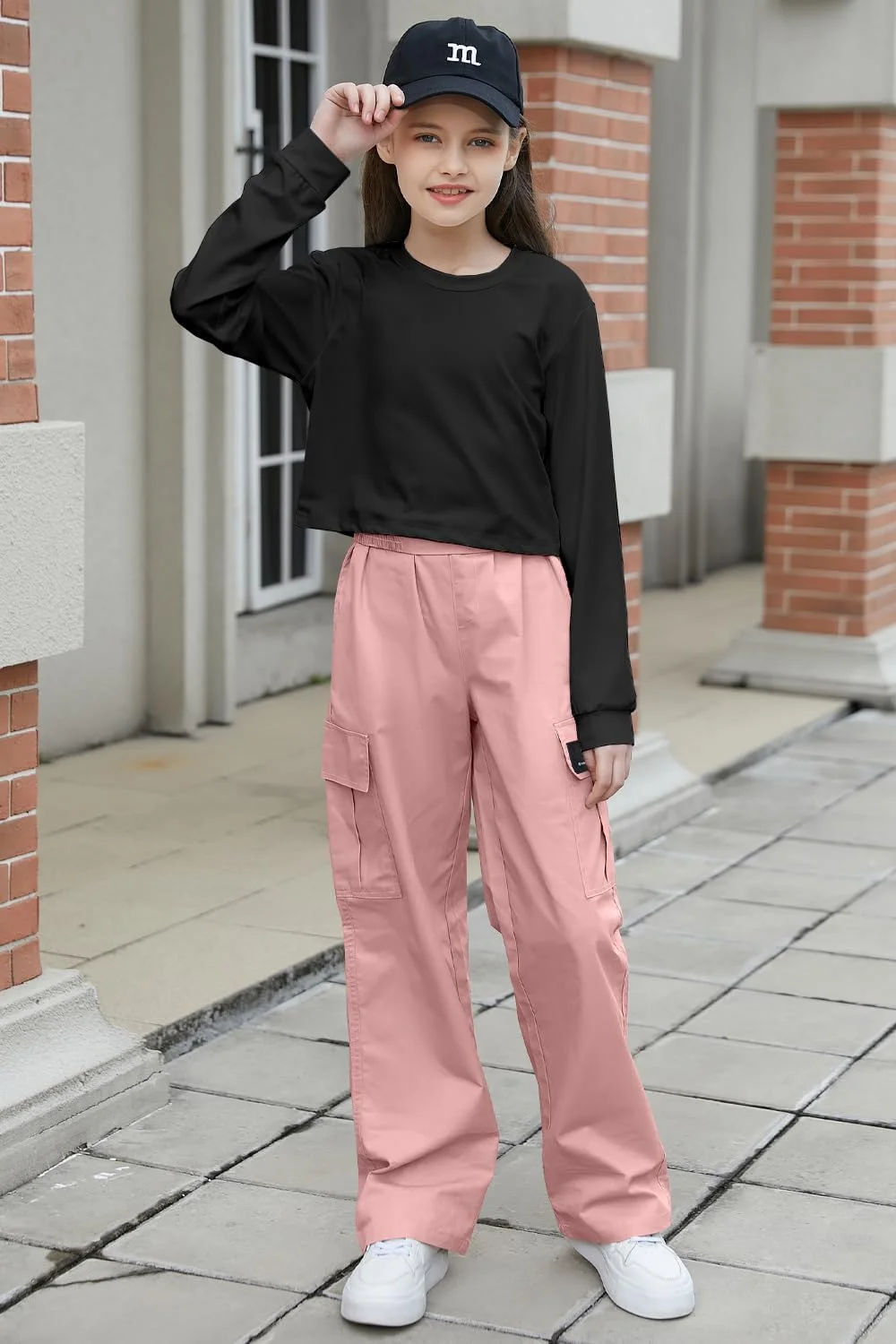 ست لباس دخترانه دو تکه Betusline، شامل شلوار کارگو و تاپ بلوز آستین بلند، مناسب سایز 4T تا 14 سال ست لباس دخترانه دو تکه Betusline، شامل شلوار کارگو و تاپ بلوز آستین بلند، مناسب سایز 4T تا 14 سال