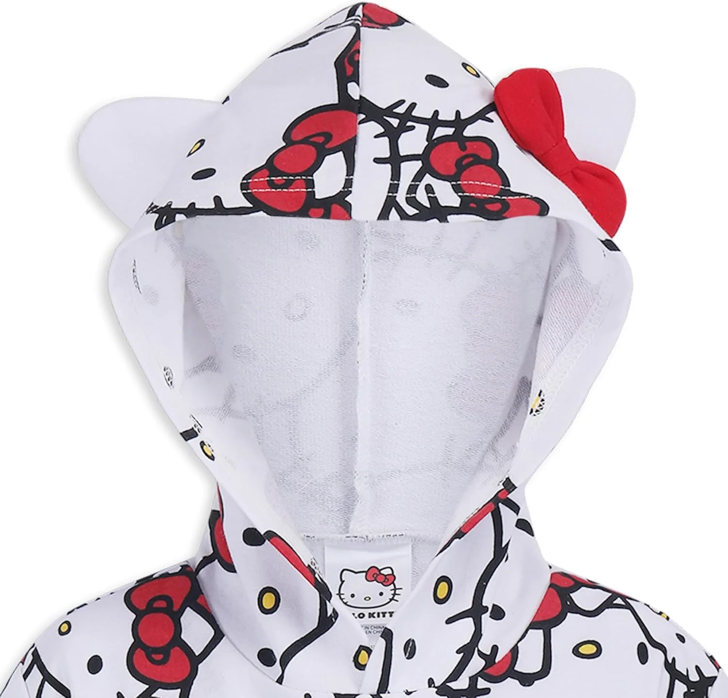 ست تی‌شرت کلاهدار و شلوارک دخترانه هلو کیتی با جیب کانگورویی کاربردی، مناسب کودکان نوپا و بزرگسال (بسته 2 عددی)