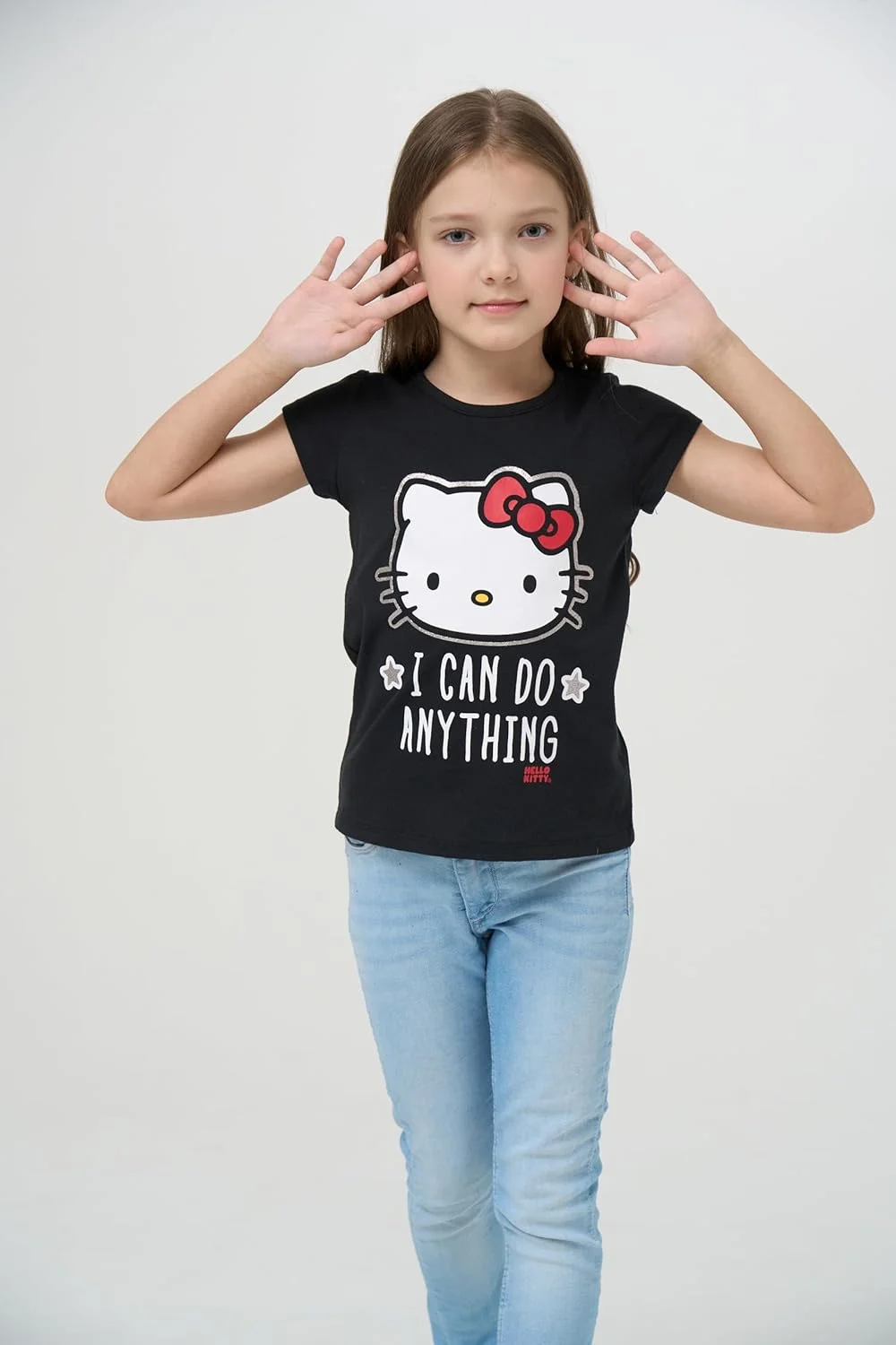 تی‌شرت آستین کوتاه دخترانه طرح هلو کیتی (بسته 3 عددی)