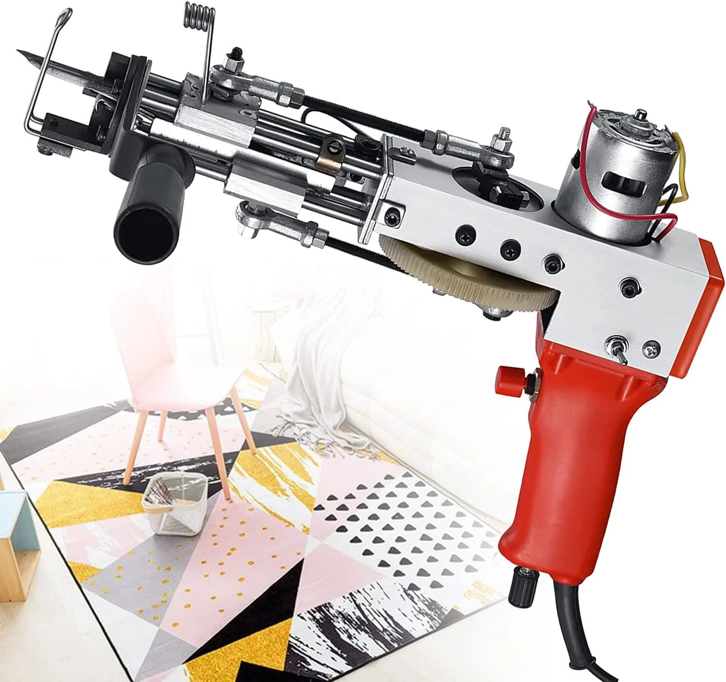 تفنگ برقی تافتینگ فرش، تفنگ تافتینگ 2 در 1 با قابلیت برش و حلقه، دستگاه گلهزنی، دستگاه فرش، دستگاه گلدوزی صنعتی برای بزرگسالان، نوجوانان و علاقهمندان به صنایع دستی تفنگ برقی تافتینگ فرش، تفنگ تافتینگ 2 در 1 با قابلیت برش و حلقه، دستگاه گلهزنی، دستگاه فرش، دستگاه گلدوزی صنعتی برای بزرگسالان، نوجوانان و علاقهمندان به صنایع دستی