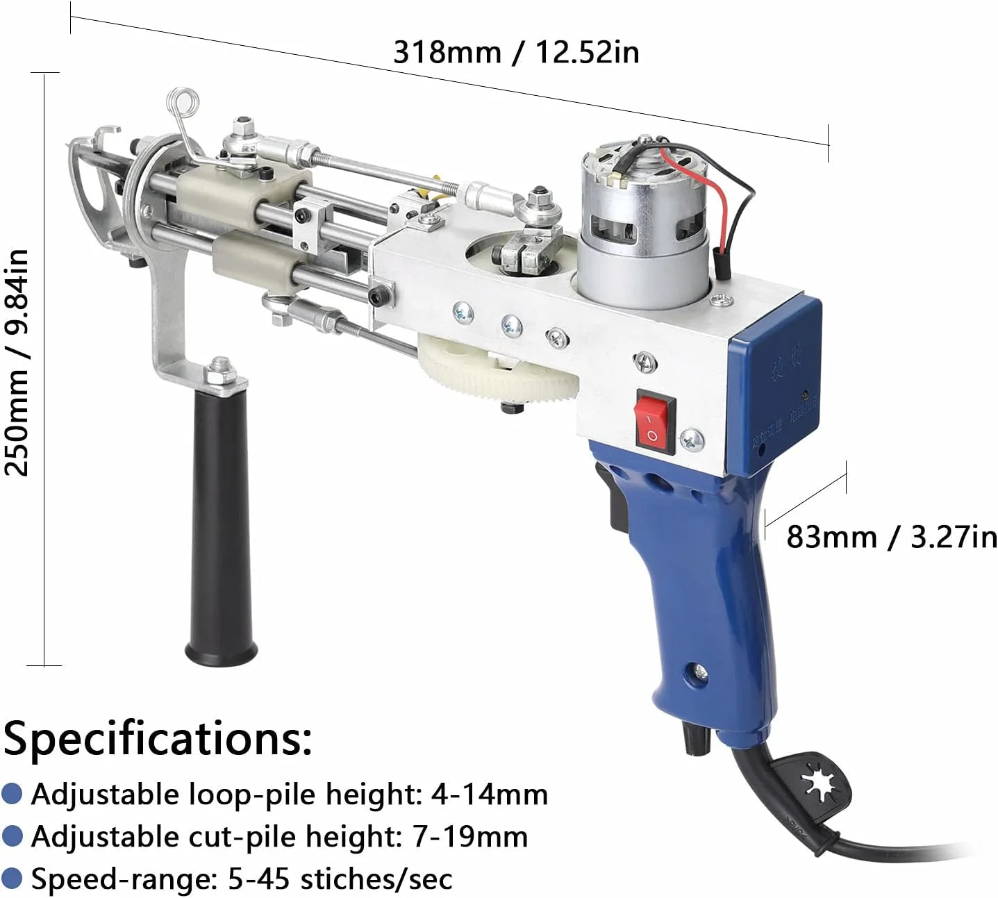 دستگاه بافندگی و تافتینگ برقی فرش Labymos، ابزار گلدوزی صنعتی و دستگاه فلوکینگ حرفه ای، تجهیزات بافندگی پرز حلقه ای و پرز برش