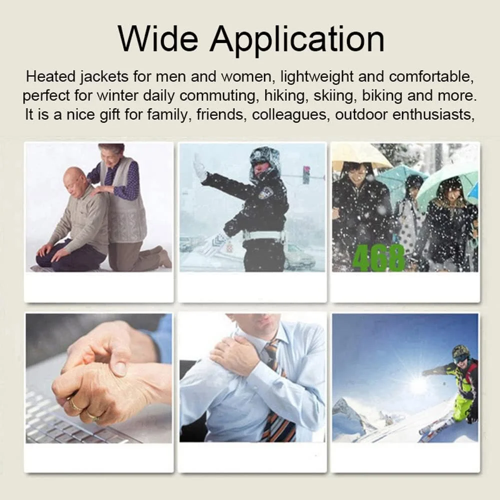 کاپشن های گرمایشی مردانه و زنانه برای زمستان، کت گرم کننده برقی قابل شستشو با 2 ناحیه گرمایشی و 3 سطح گرمایشی برای هوای سرد