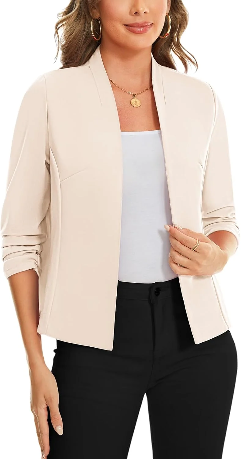 کت بلیزر جلوباز آستین سه ربع زنانه