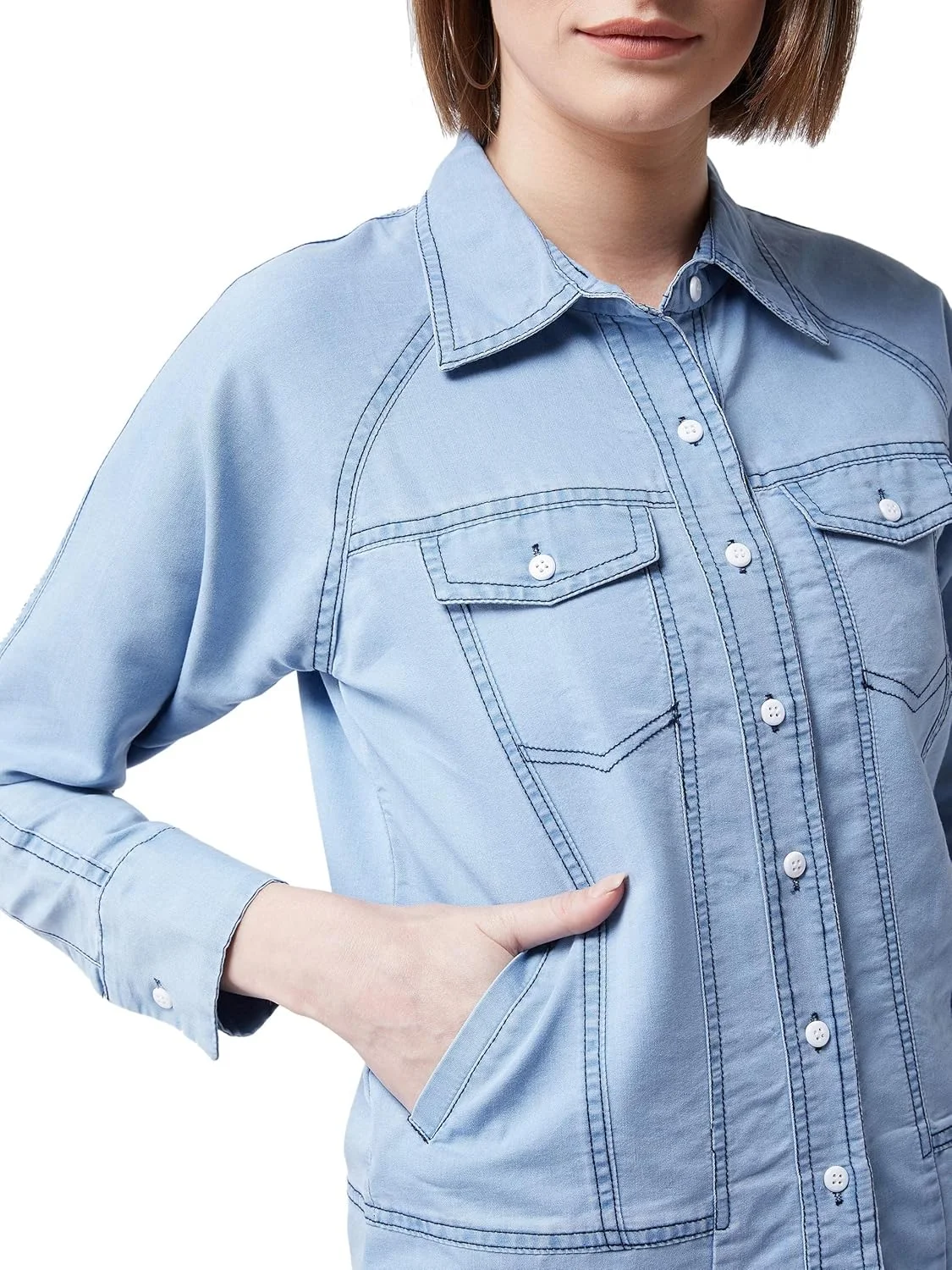 کت جین زنانه مدل بُمبر میس زیتونی (MOAW19DEN05-73-158)