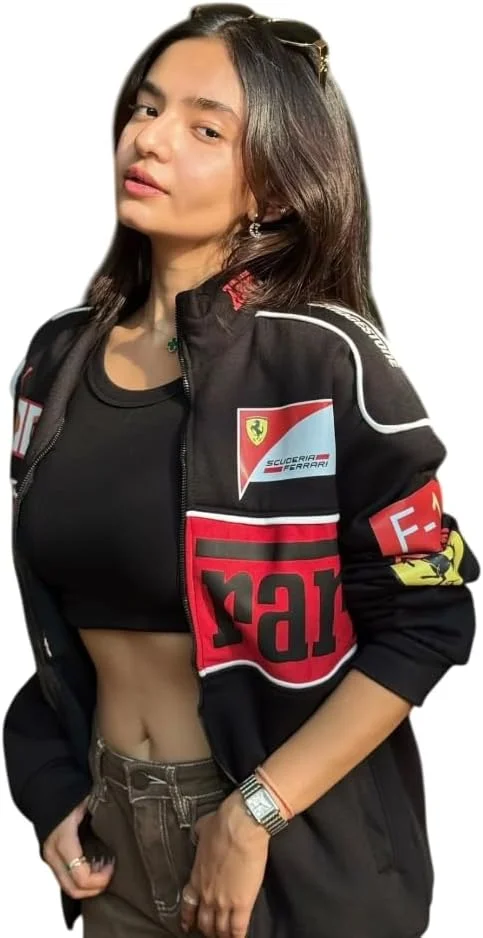 کاپشن زنانه مدل Racing Icon طرح F1 رنگ مشکی