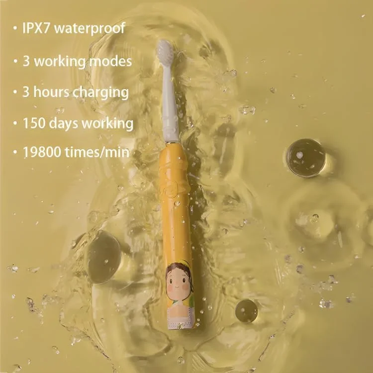 مسواک برقی ویبره ای قابل حمل و قدرتمند با 3 حالت برای سفید کردن دندان - زرد