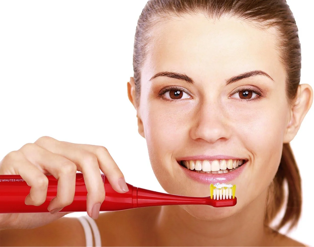 مسواک برقی صوتی شارژی Pursonic S430 SmartSeries، شامل 12 سر برس، قرمز