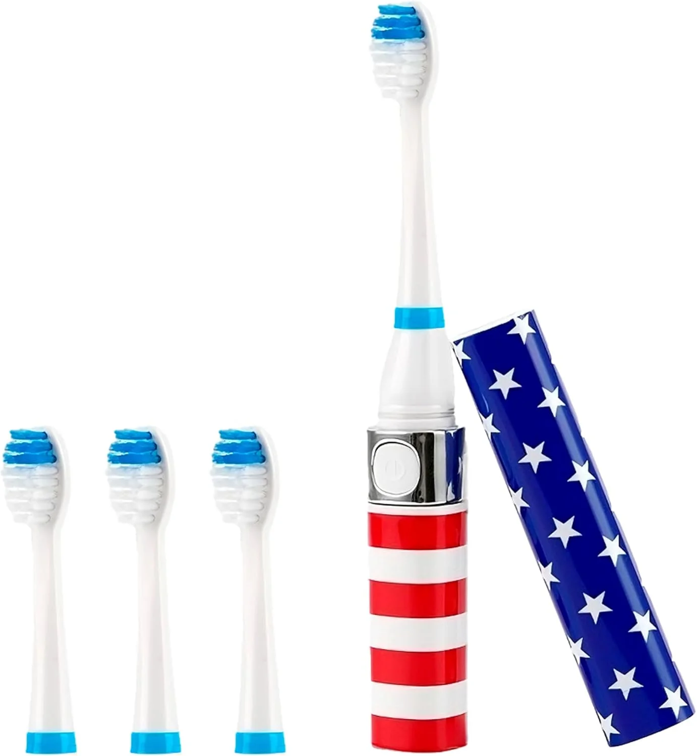 مسواک سونیک قابل حمل Pursonic با باتری، باتری شامل، 3 سر برس شامل، 22000 ضربه در دقیقه، مسواک در حال حرکت (ساخت آمریکا)