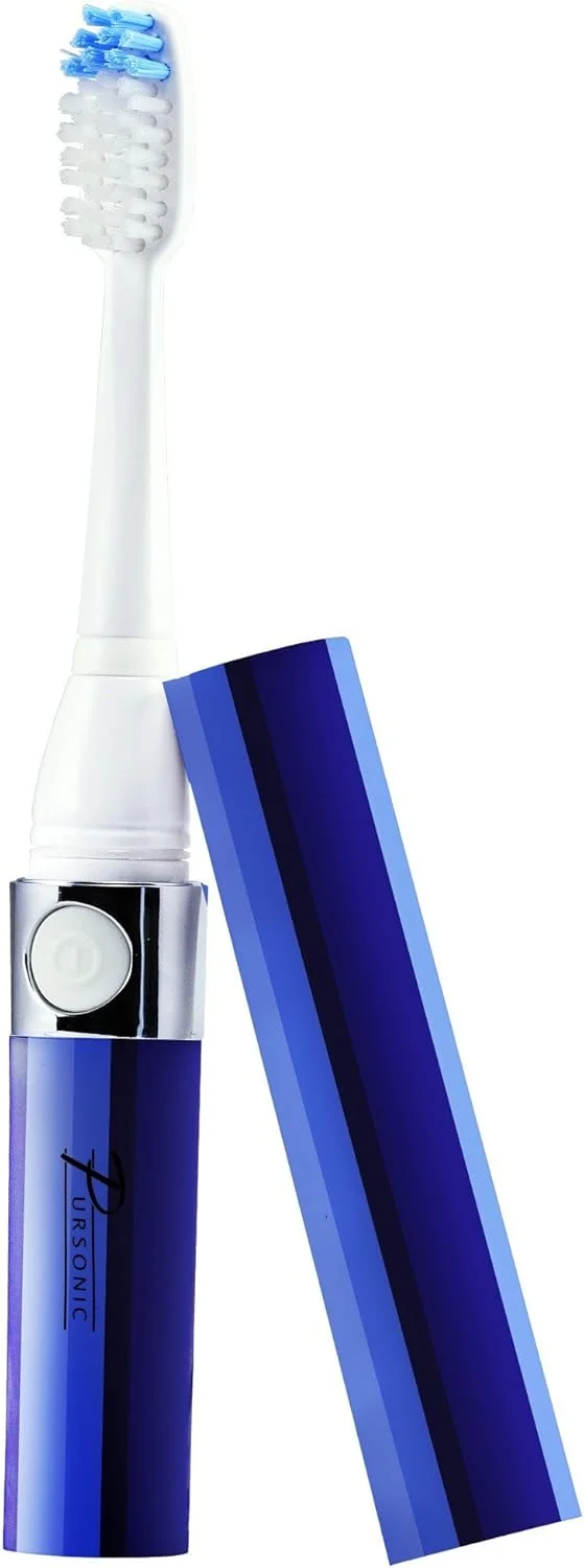 مسواک برقی سونیک قابل حمل Pursonic S52 با باتری و 2 سری مسواک، آبی، 0.2 پوند مسواک برقی سونیک قابل حمل Pursonic S52 با باتری و 2 سری مسواک، آبی، 0.2 پوند