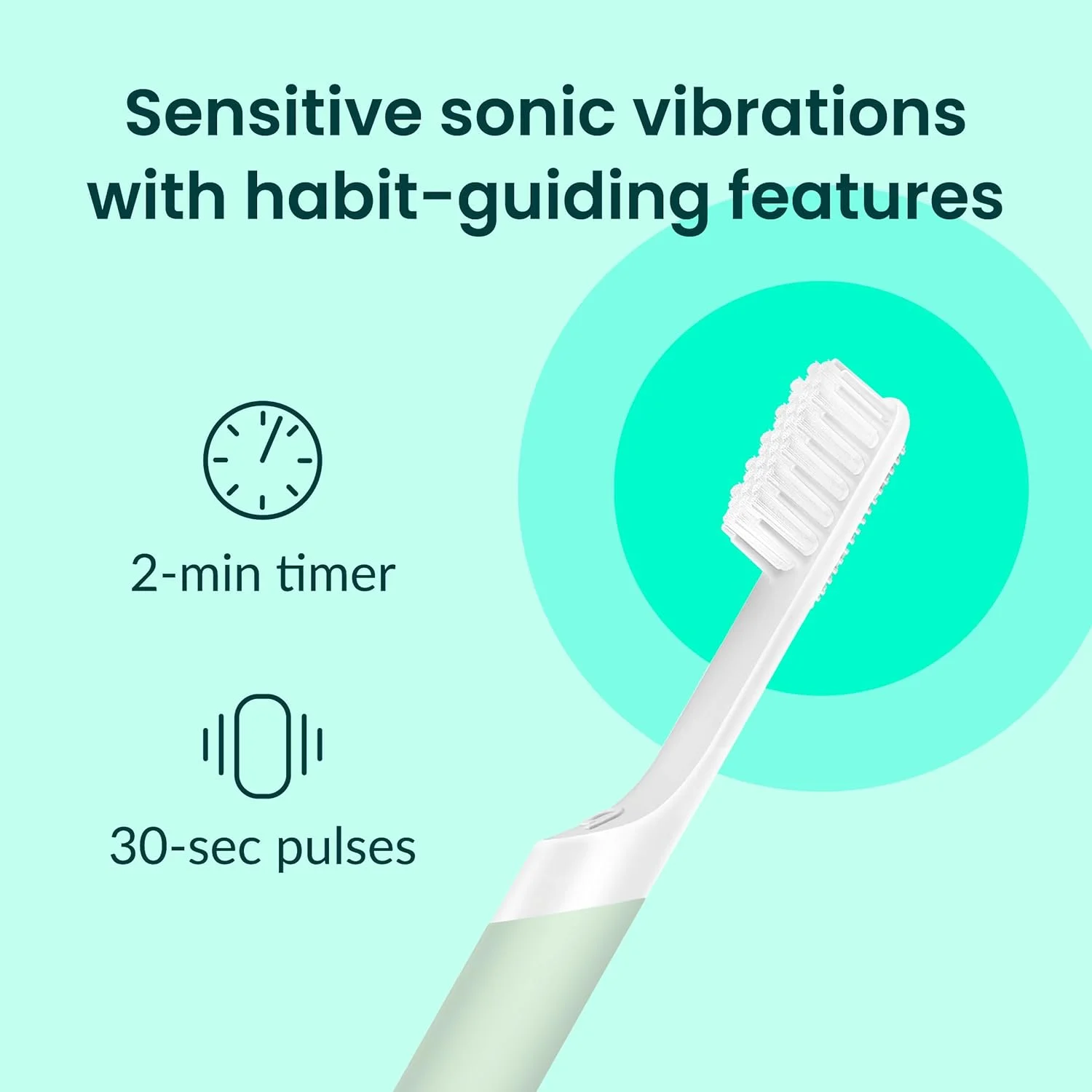مسواک صوتی پلاستیکی Quip برای بزرگسالان به همراه یک سر برس اضافی - سبز مریم گلی