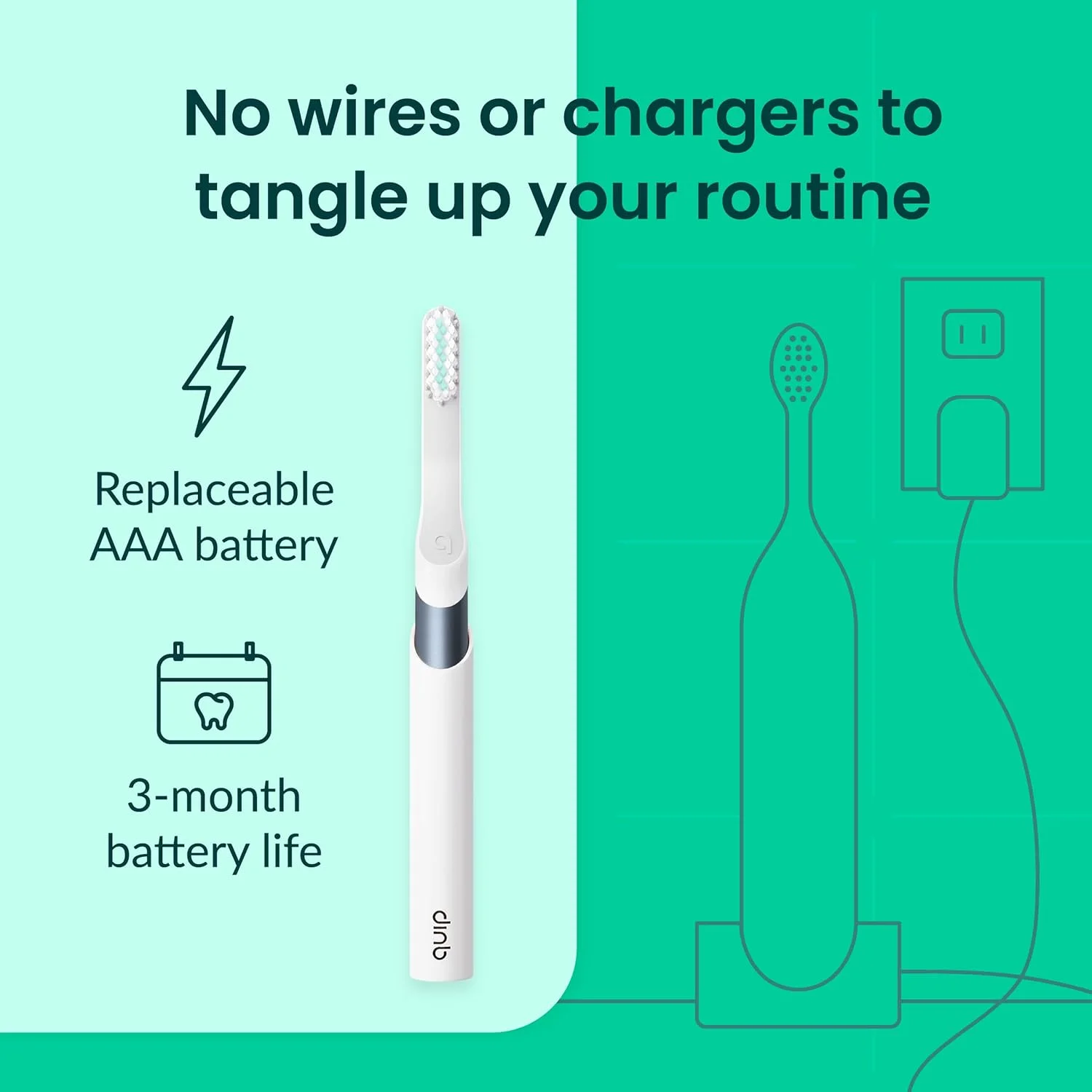 مسواک سونیک فلزی Quip برای بزرگسالان به همراه یک سر برس اضافی - آبی محو شده گرگ و میش