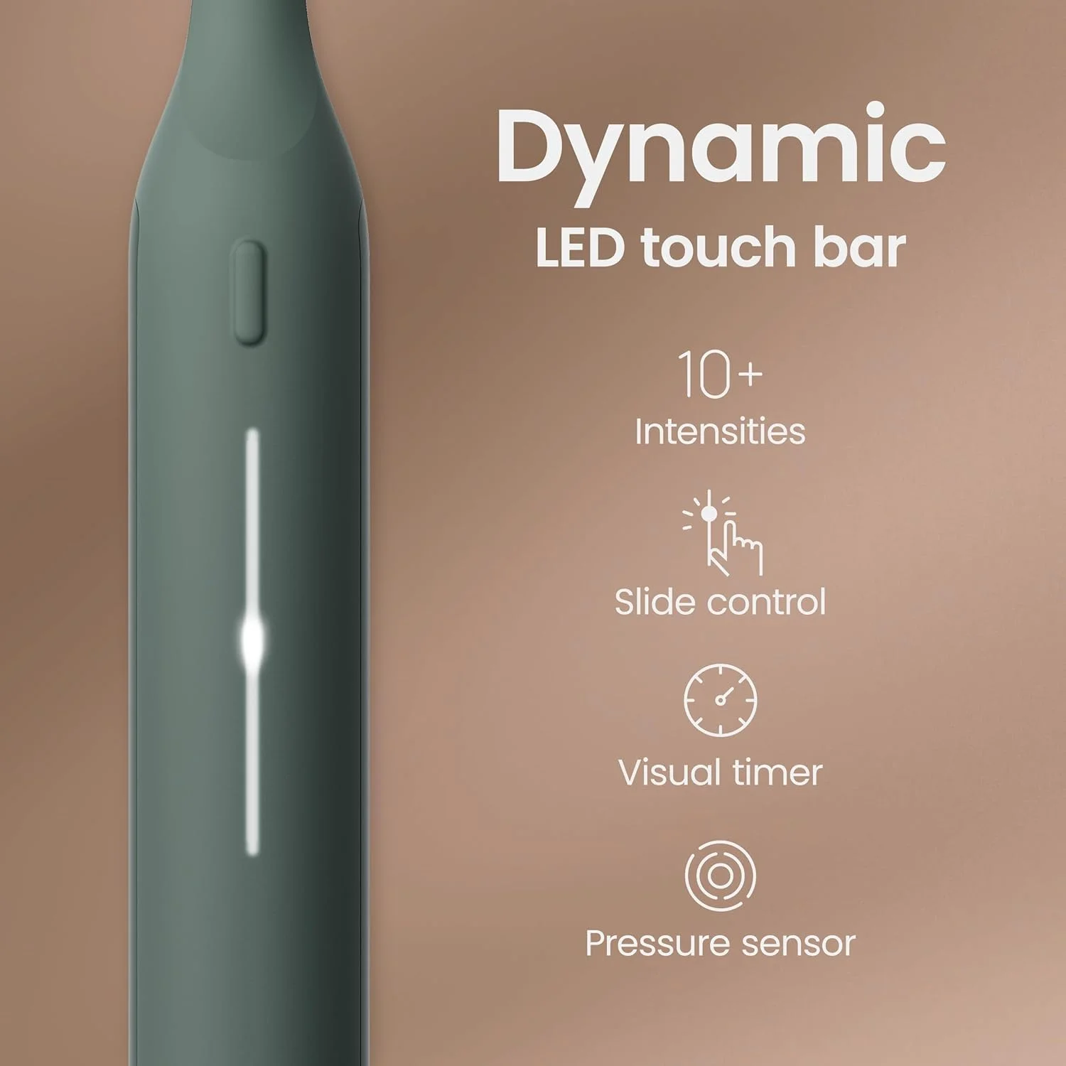 مسواک برقی هوشمند صوتی Quip Ultra نسل جدید - مسواک برقی زمان‌دار برای بزرگسالان - سر برس قابل تعویض، موهای نرم، دسته سیلیکونی، عمر باتری 30 روزه، کیف مسافرتی - سبز خزه‌ای