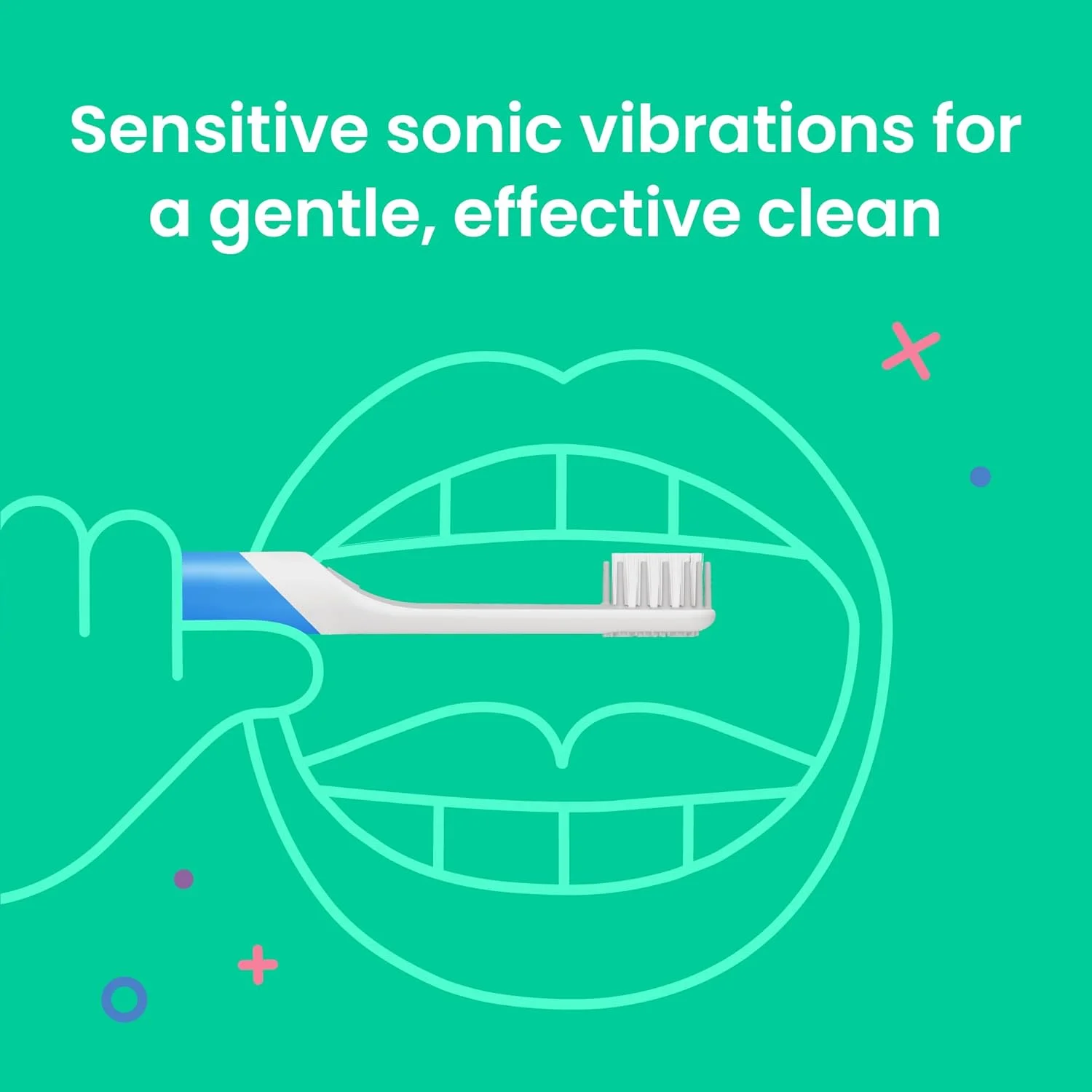 مسواک برقی کودکانه Quip Sonic - مسواک برقی زمان‌دار با سر برس کوچک قابل تعویض - برس نرم، دسته لاستیکی، عمر باتری 3 ماهه - مسواک مسافرتی - آبی