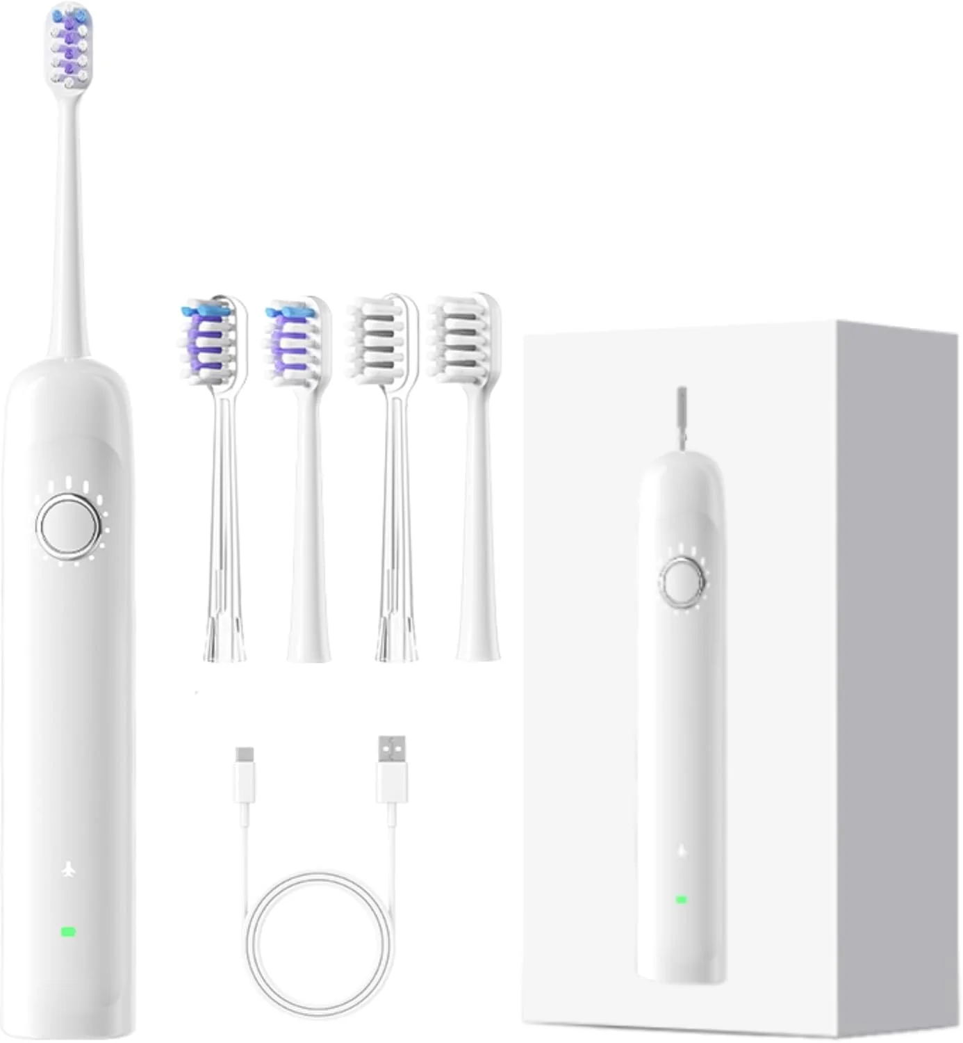 مسواک برقی ارتعاشی و رفت و برگشتی Reva X1 با 4 سری مسواک برای بزرگسالان، یک بار شارژ برای 60 روز، 5 حالت سرعت، ضد آب IPX7 مسواک برقی ارتعاشی و رفت و برگشتی Reva X1 با 4 سری مسواک برای بزرگسالان، یک بار شارژ برای 60 روز، 5 حالت سرعت، ضد آب IPX7