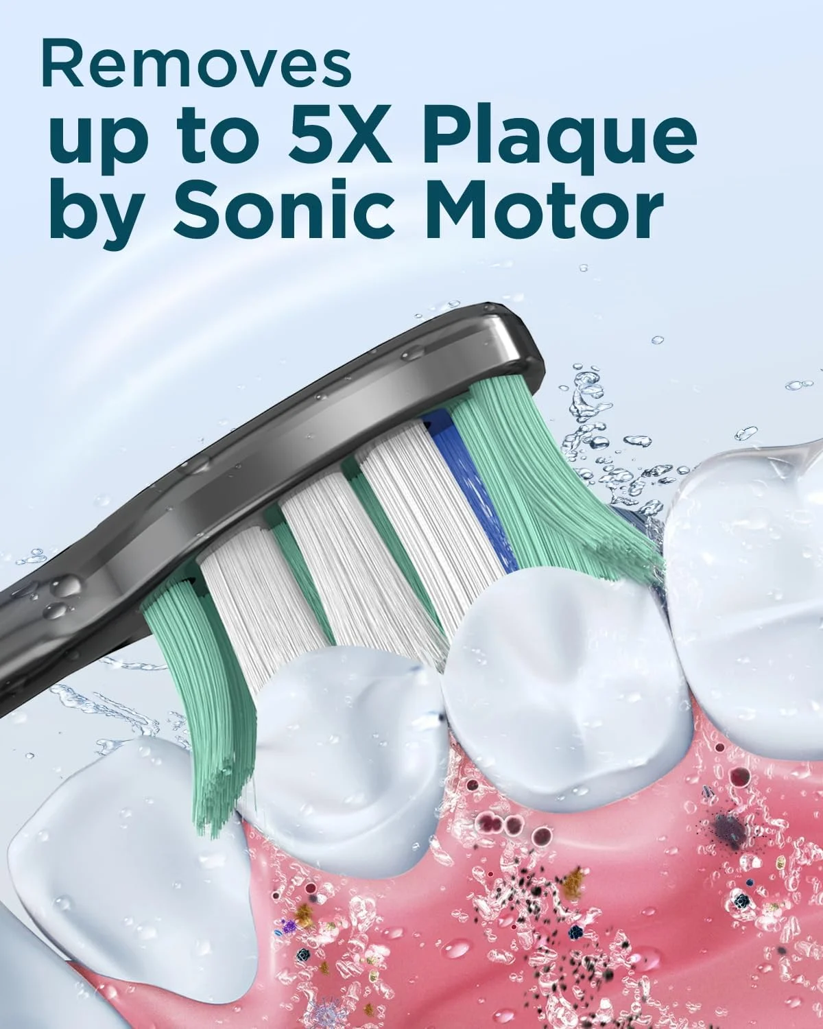 مسواک برقی صوتی Rtauys M5 برای بزرگسالان و کودکان - مسواک قابل شارژ با درپوش، 8 سری و کیف مسافرتی، 120 روز عمر باتری - مشکی نقره ای مسواک برقی صوتی Rtauys M5 برای بزرگسالان و کودکان - مسواک قابل شارژ با درپوش، 8 سری و کیف مسافرتی، 120 روز عمر باتری - مشکی نقره ای