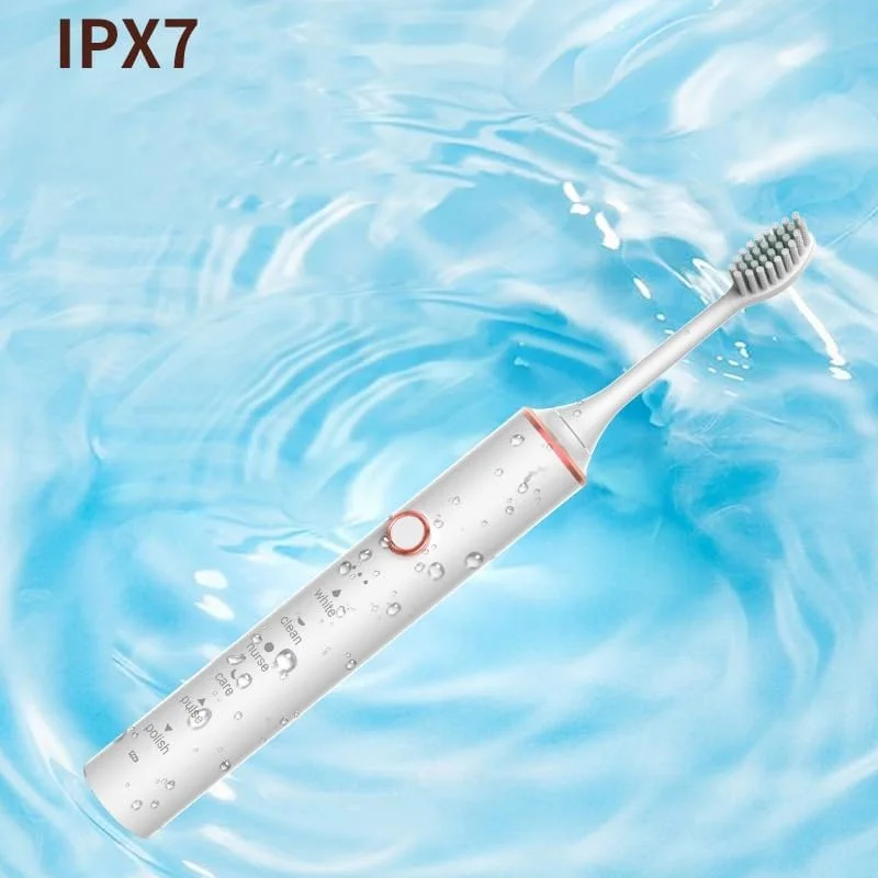 مسواک برقی شارژی، مسواک الکترونیکی تمیز کننده عمیق IPX7 ضد آب، با 4 سری جایگزین (سفید 4 برس + جعبه نگهداری، 220 x 25 میلی متر) مسواک برقی شارژی، مسواک الکترونیکی تمیز کننده عمیق IPX7 ضد آب، با 4 سری جایگزین (سفید 4 برس + جعبه نگهداری، 220 x 25 میلی متر)