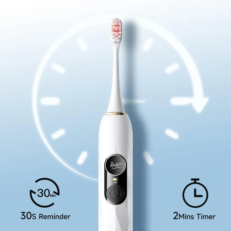 مسواک برقی سونیک دو نمایشگر Reva V3 با 4 سری مسواک برای بزرگسالان، 200 روز با یک بار شارژ، 5 حالت تمیز کردن، ضد آب IPX7