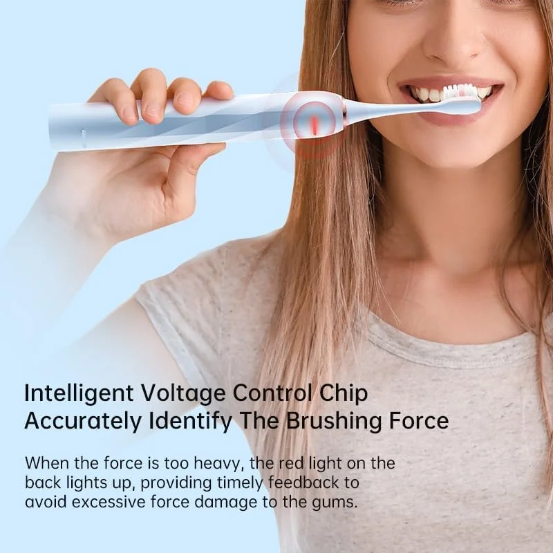 مسواک برقی سونیک دو نمایشگر Reva V3 با 4 سری مسواک برای بزرگسالان، 200 روز با یک بار شارژ، 5 حالت تمیز کردن، ضد آب IPX7