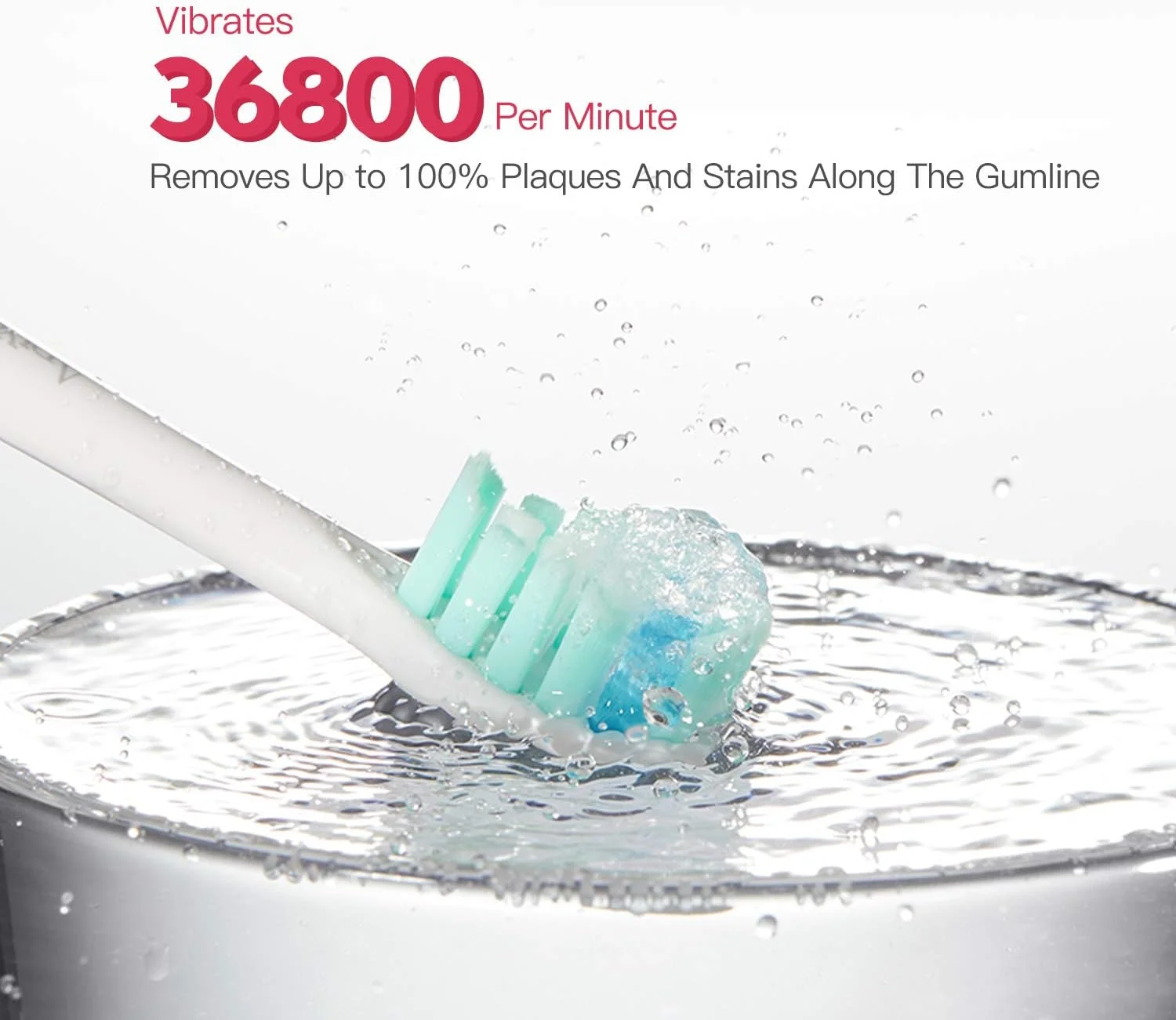 مسواک برقی سونیک قابل شارژ P7، ضدآب IPX7، دارای 5 حالت مسواک زدن، تایمر هوشمند 2 دقیقه ای برای بزرگسالان (سفید)