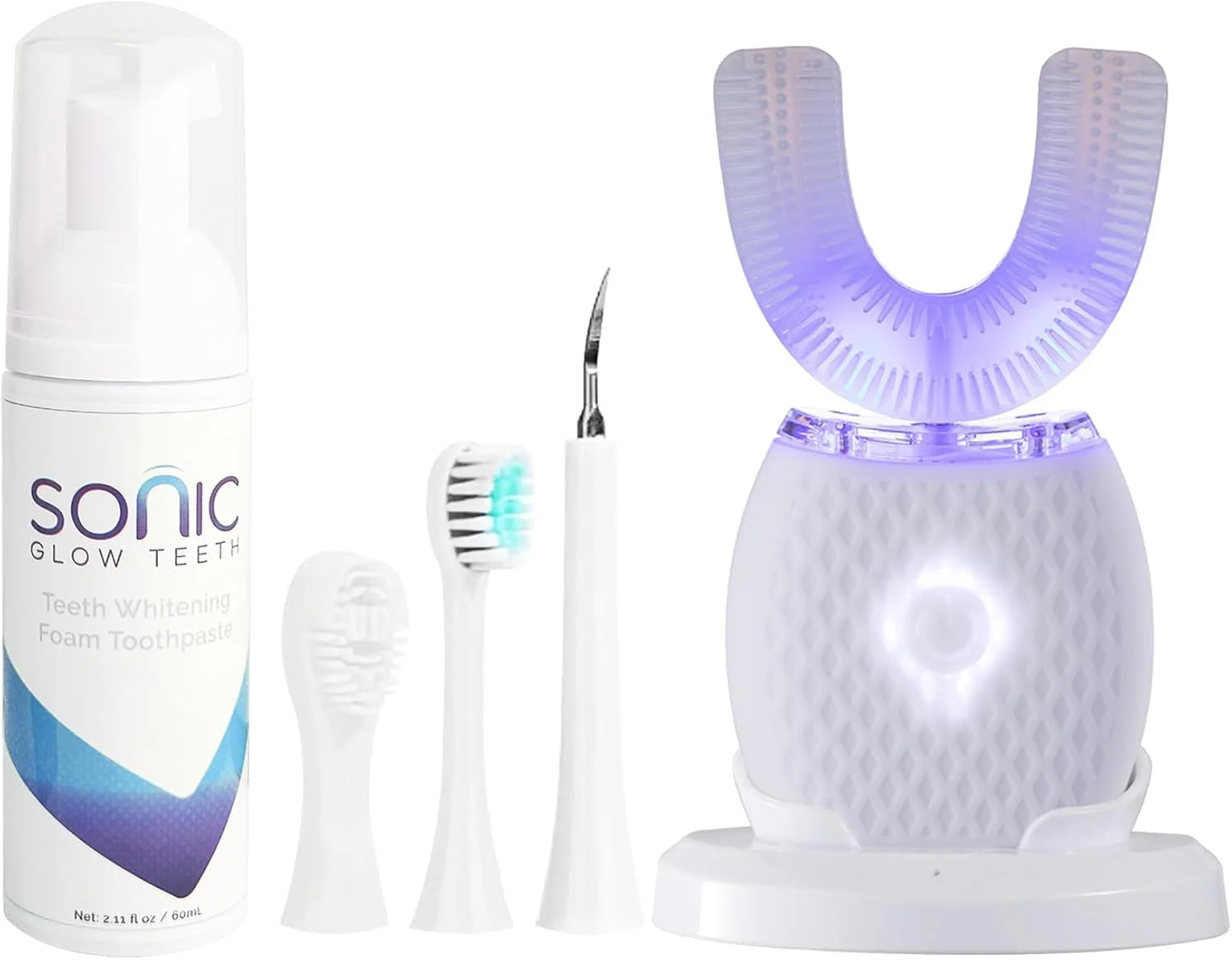 مسواک اتوماتیک RONGCHUANG برای بزرگسالان - مسواک برقی التراسونیک تایمر اتوماتیک 30 ثانیه ای برس نرم شارژ بی سیم قابل شستشو مسافرتی استفاده دوگانه خانگی (سفید، بزرگسال)