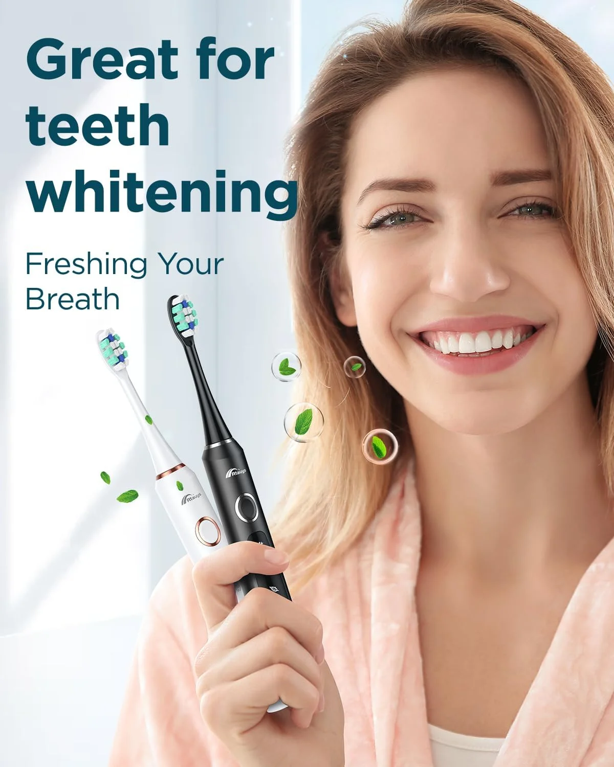 مسواک برقی بزرگسال Rtauys بسته 2 عددی - 2 مسواک برقی قابل شارژ با 12 سری مسواک و 2 کیف مسافرتی، مسواک برقی قدرتمند با پایه نگهدارنده، 120 روز عمر باتری - مشکی+سفید مسواک برقی بزرگسال Rtauys بسته 2 عددی - 2 مسواک برقی قابل شارژ با 12 سری مسواک و 2 کیف مسافرتی، مسواک برقی قدرتمند با پایه نگهدارنده، 120 روز عمر باتری - مشکی+سفید