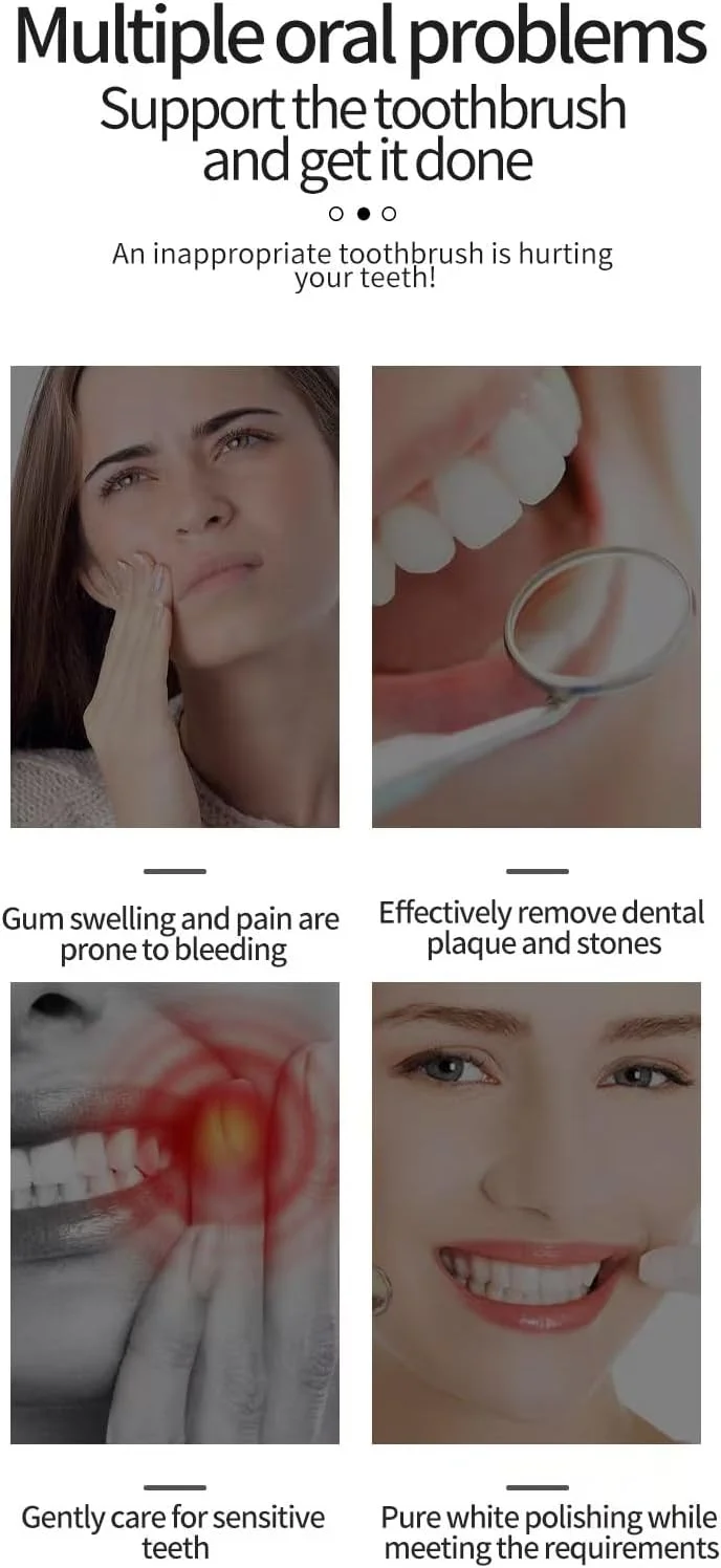 مسواک برقی چرخشی برای بزرگسالان با 8 سری (2 نوع)، 4 حالت تمیزکننده عمیق، با قابلیت شارژ و تایمر هوشمند 2 دقیقه ای، شارژ سریع (سفید)