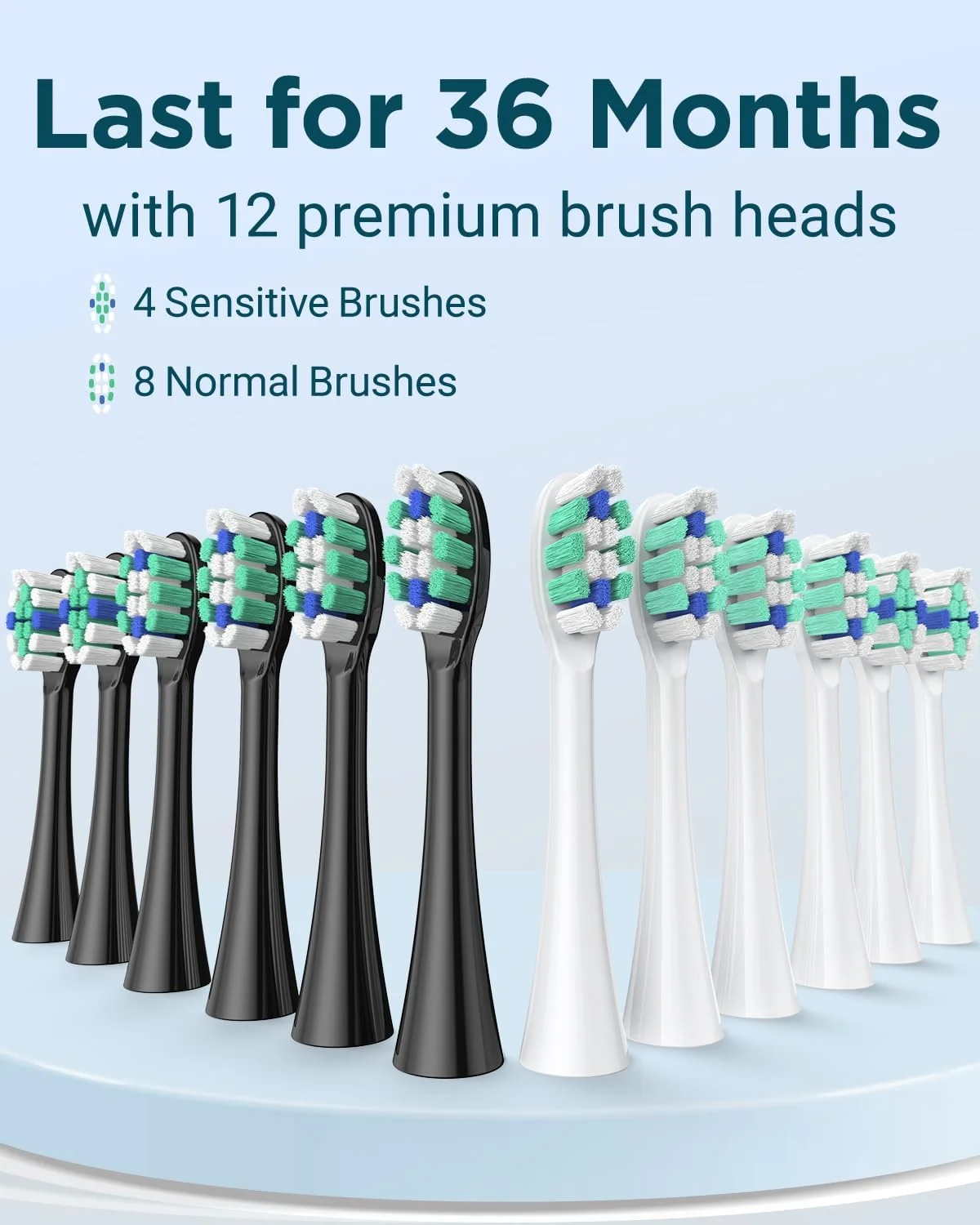 مسواک برقی بزرگسال Rtauys بسته 2 عددی - 2 مسواک برقی قابل شارژ با 12 سری مسواک و 2 کیف مسافرتی، مسواک برقی قدرتمند با پایه نگهدارنده، 120 روز عمر باتری - مشکی+سفید مسواک برقی بزرگسال Rtauys بسته 2 عددی - 2 مسواک برقی قابل شارژ با 12 سری مسواک و 2 کیف مسافرتی، مسواک برقی قدرتمند با پایه نگهدارنده، 120 روز عمر باتری - مشکی+سفید