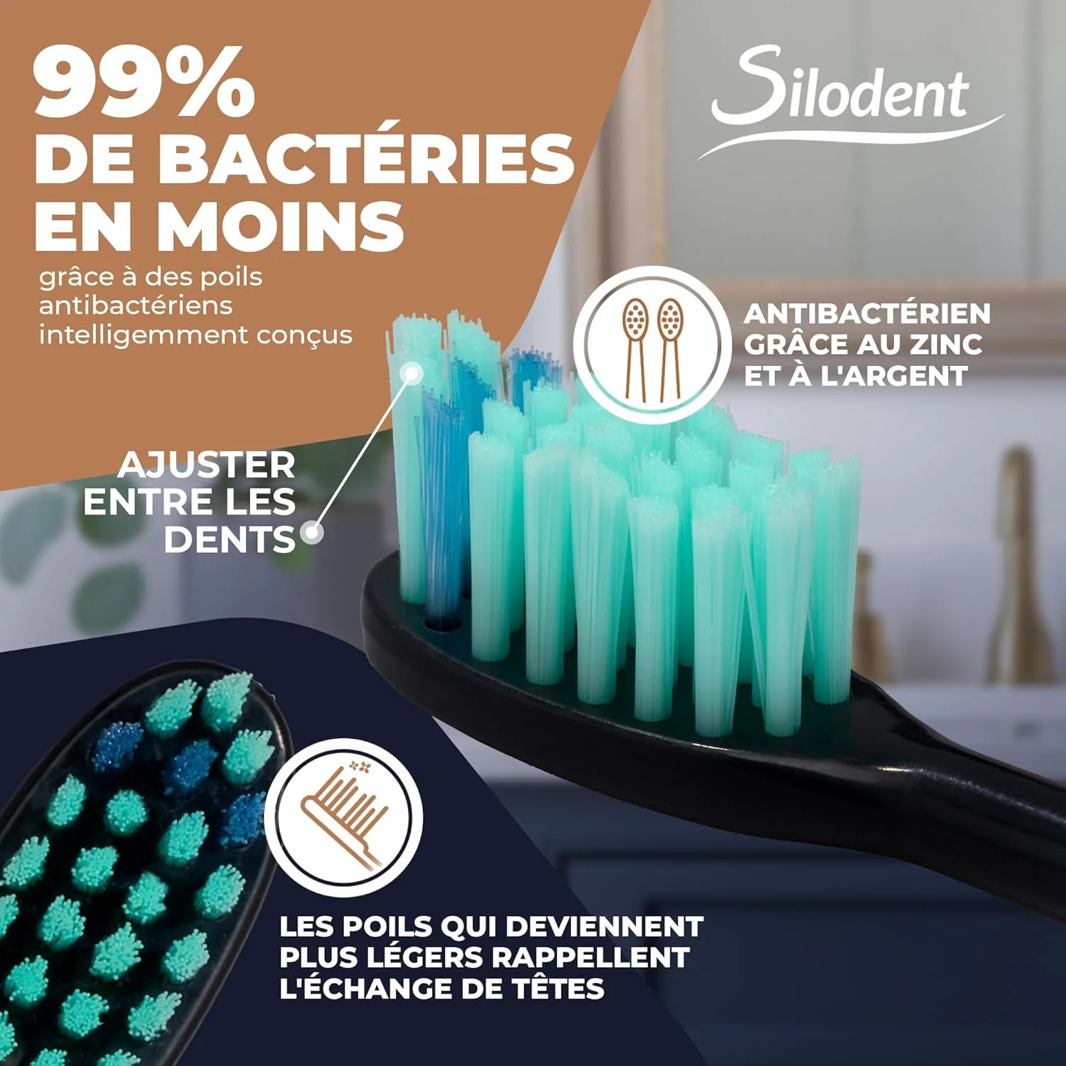 مسواک صوتی | مسواک با برس ضد عفونی کننده | مسواک آبی تیره با 5 برنامه و کیف مسافرتی سازگار با سری مسواک های Philips Sonicare