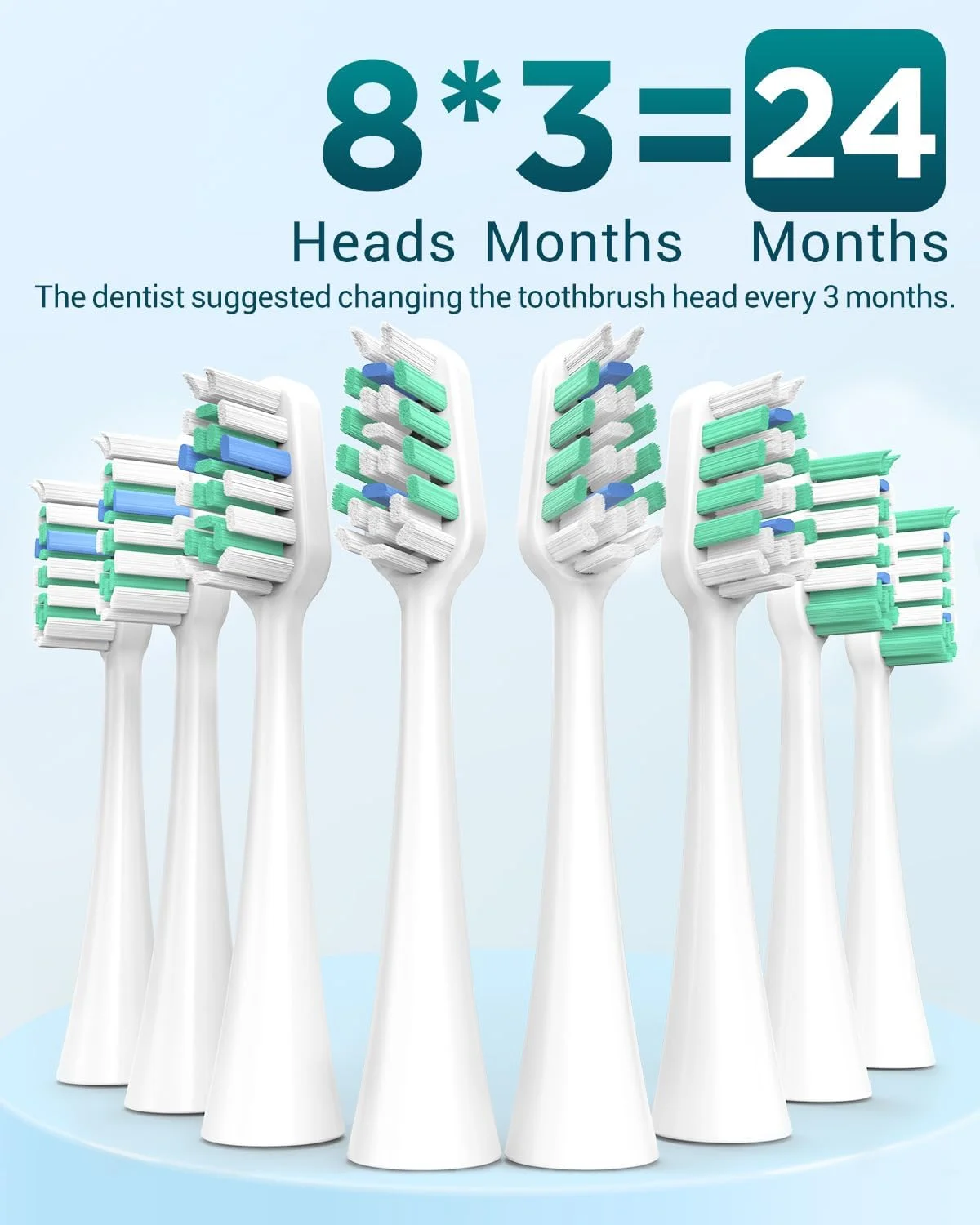 مسواک برقی سونیک برای بزرگسالان - مسواک های سونیک با 8 سری مسواک و تایمر هوشمند 2 دقیقه ای، 90 روز عمر باتری، 5 حالت مسواک زدن، کیف مسافرتی