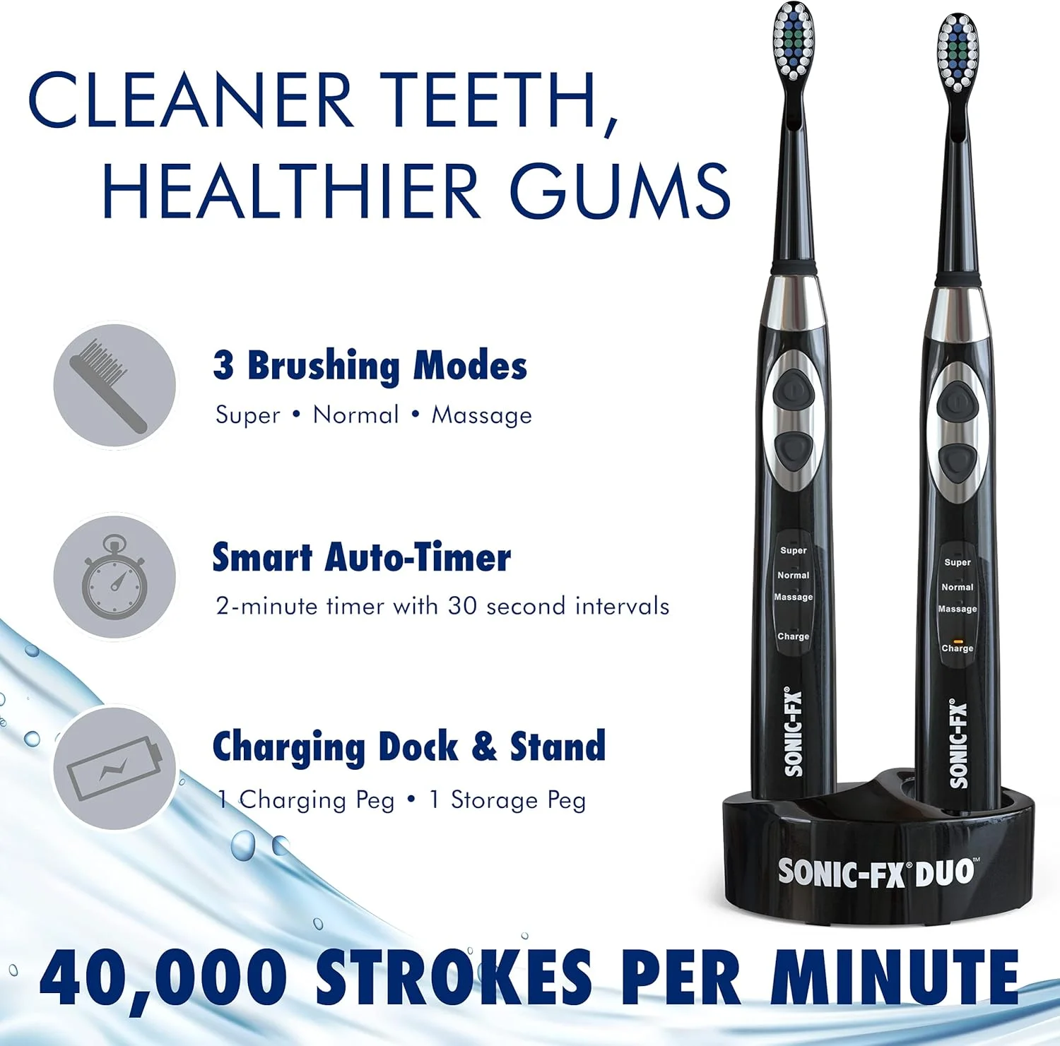 ست مسواک برقی Sonic-FX Duo به همراه بسته 8 عددی سری یدکی (مشکی)