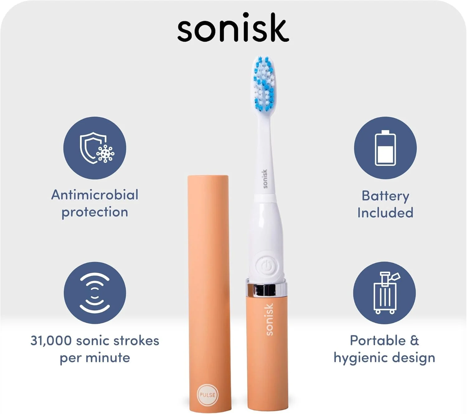 مجموعه هدیه سونیک | مسواک برقی پالس، 4 سری جایگزین، خمیر دندان همه کاره | فناوری صوتی، حذف پلاک، تنفس تازه | توصیه شده توسط دندانپزشکان (هلویی)