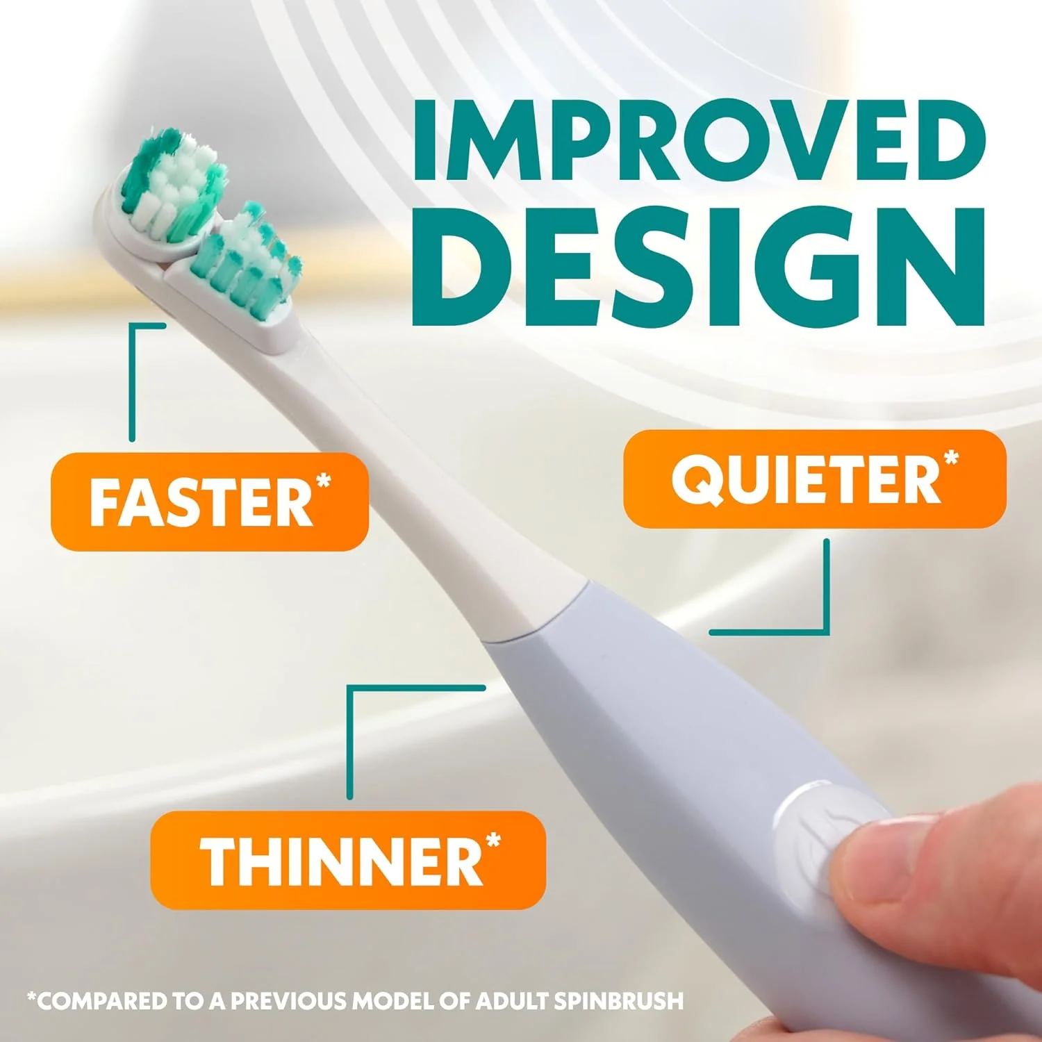 مسواک برقی چرخشی جدید PRO WHITEN برای بزرگسالان، برس متوسط، مرجانی، 1 عدد