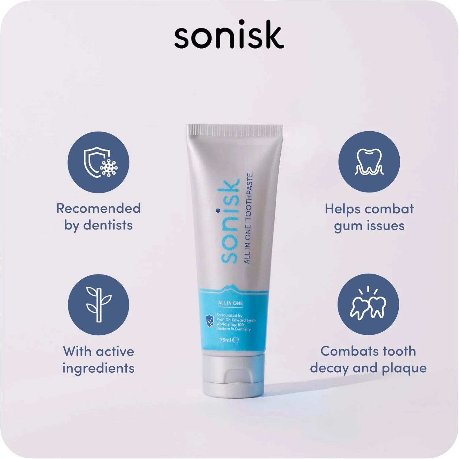 مجموعه هدیه سونیک | مسواک برقی پالس، 4 سری جایگزین، خمیر دندان همه کاره | فناوری صوتی، حذف پلاک، تنفس تازه | توصیه شده توسط دندانپزشکان (هلویی)