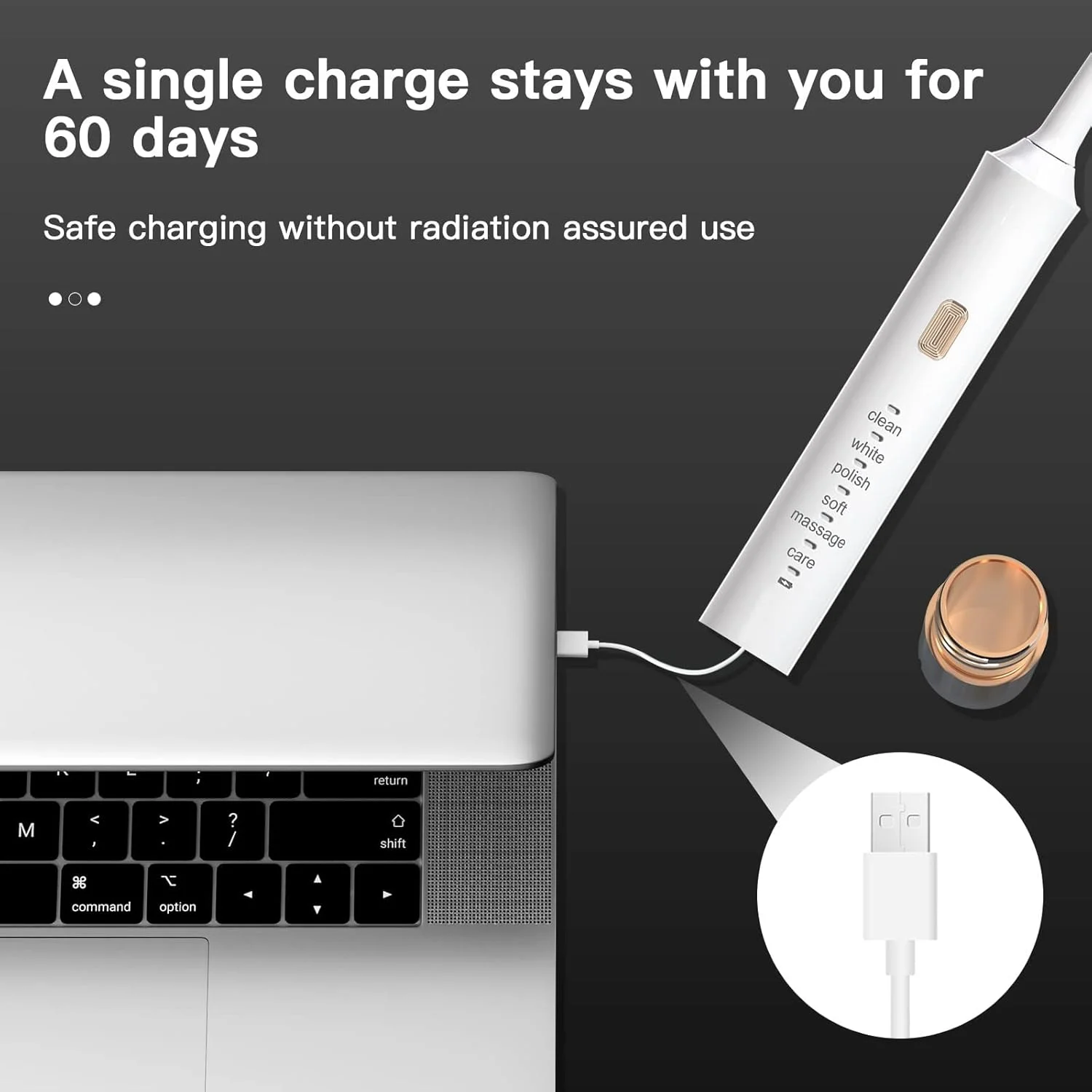 مسواک برقی سونیک X spring، مسواک سفید کننده با 5 سری، مسواک شارژی با 6 حالت تمیز کردن، مسواک برقی ضد آب برای بزرگسالان و کودکان (مشکی)