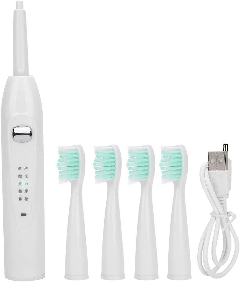 مسواک برقی صوتی، مسواک برقی قابل شارژ USB، مسواک فوق العاده سفید کننده ضد آب با موهای نرم، مسواک اتوماتیک 5 حالته برای بزرگسالان