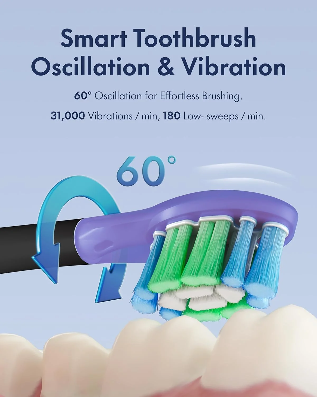 مسواک برقی ویو، مسواک برقی سونیک ارتعاشی و نوسانی برای بزرگسالان با 4 سر برس موی DuPont، ضد آب IPX7، قابل شارژ USB، مسواک مسافرتی (مشکی ABS)
