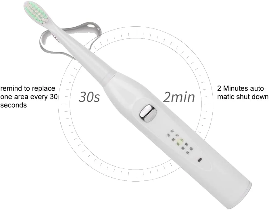 مسواک برقی صوتی، مسواک برقی قابل شارژ USB، مسواک فوق العاده سفید کننده ضد آب با موهای نرم، مسواک اتوماتیک 5 حالته برای بزرگسالان