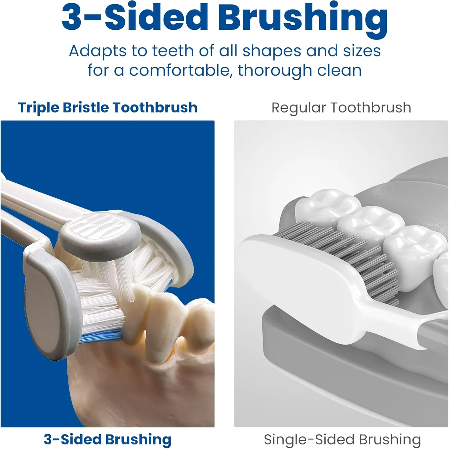 تریپل بریسل (یک بسته) - بهترین مسواک صوتی برای کودکان - دندان های سفیدتر و لبخند درخشان تر - مسواک قابل شارژ با 31000 وی‌پی‌ام - طراحی ثبت شده با 3 سر برس - زاویه عالی برای تمیز کردن هر دندان (یک بسته)