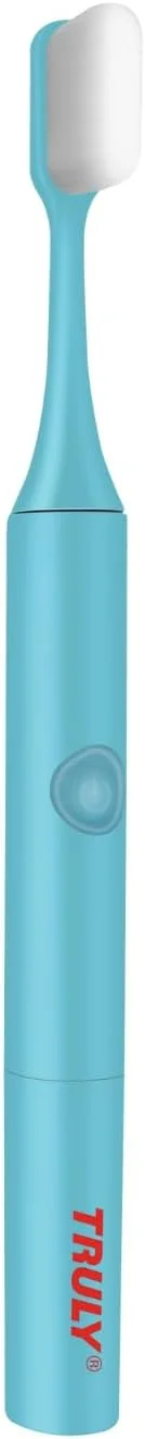 مسواک برقی لرزشی TRULY DT-200 – شامل باتری AAA، دارای بیش از 10000 برس بسیار ظریف، عملکرد آرام با صدای 60dB، ضد آب IPX7، مناسب برای کودکان - آبی