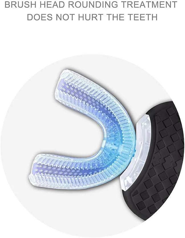 مسواک اتوماتیک اولتراسونیک، مسواک سونیک خودرو، مسواک سفید کننده دندان با تایمر، شارژ بی سیم، مسواک برقی اولتراسونیک 360 درجه برای بزرگسالان (مشکی)